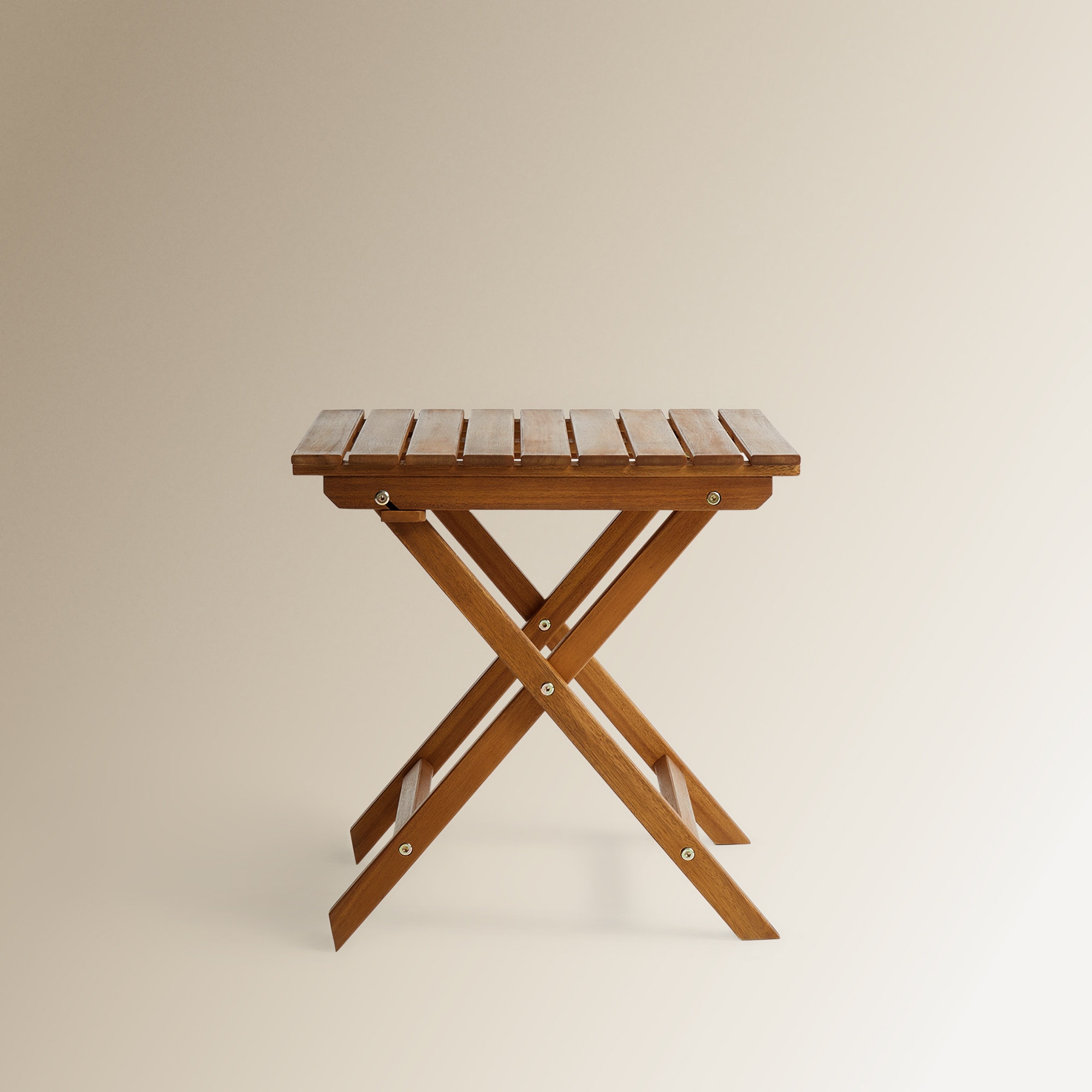 Mesa Auxiliar Dobrável de Jardim de Acácia Baiona Natural-3