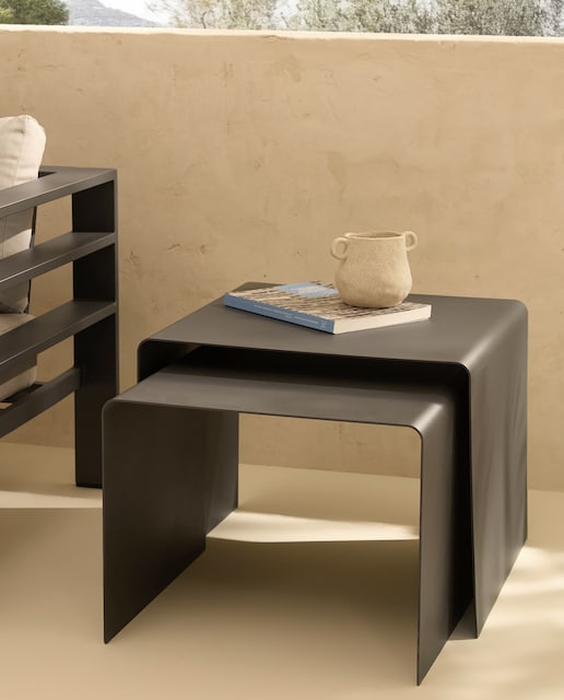 Imagem 0 de Conjunto de 2 Mesas Ninho Auxiliares de Jardim Baviera