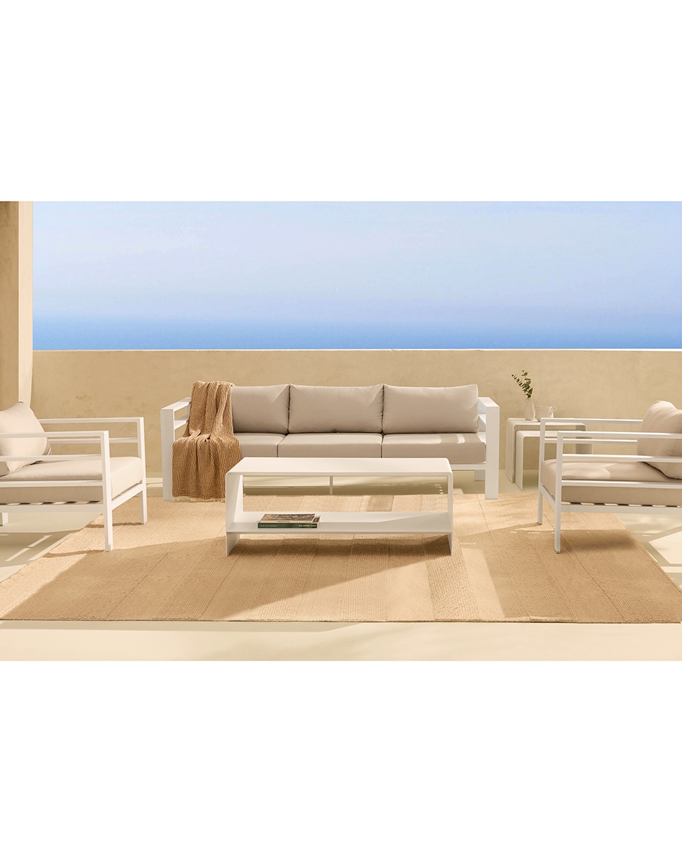 Conjunto de 2 Mesas Auxiliares de Jardim Chicago Branco-7