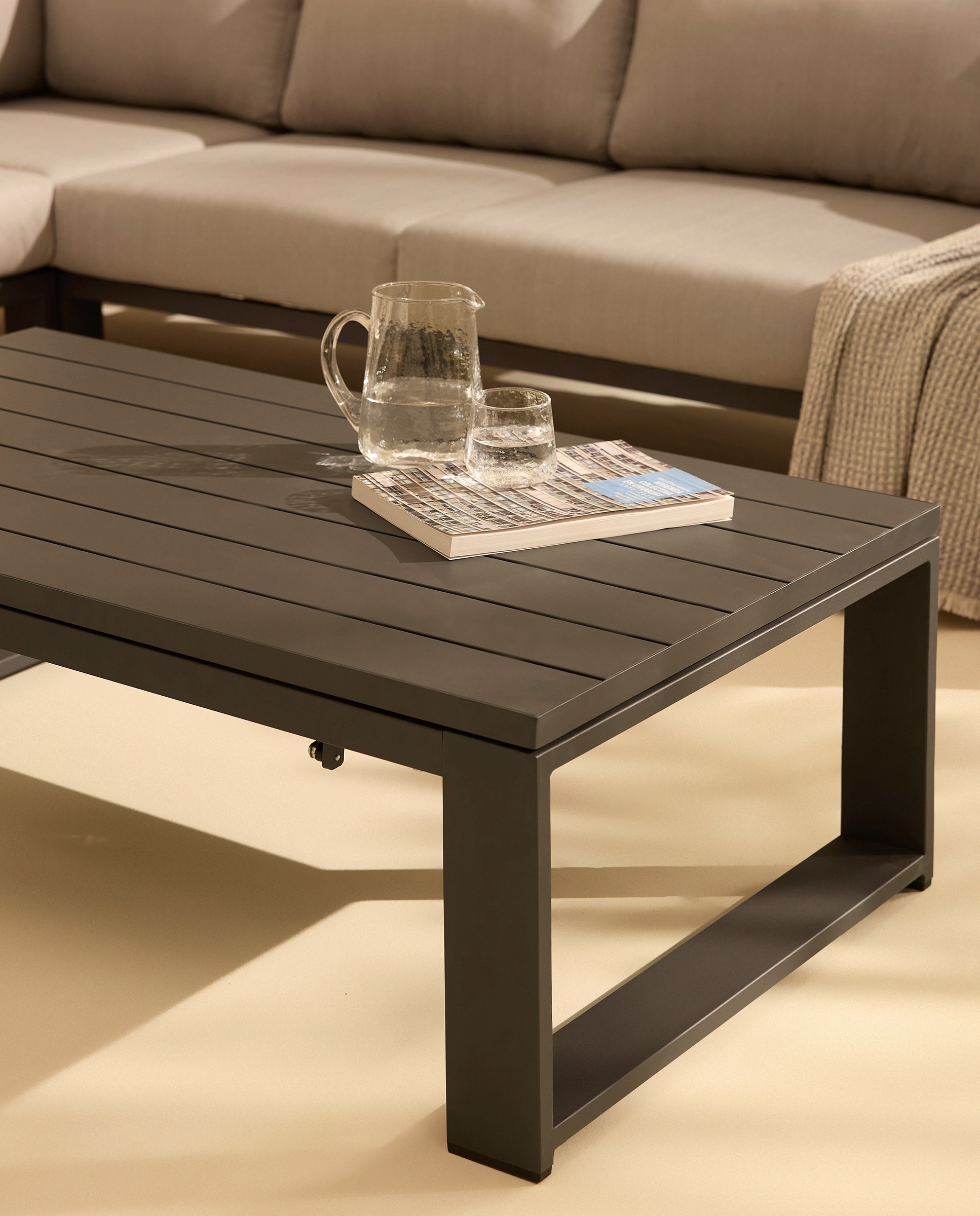 Mesa de Centro Elevável de Jardim de Alumínio Chicago Antracite-1