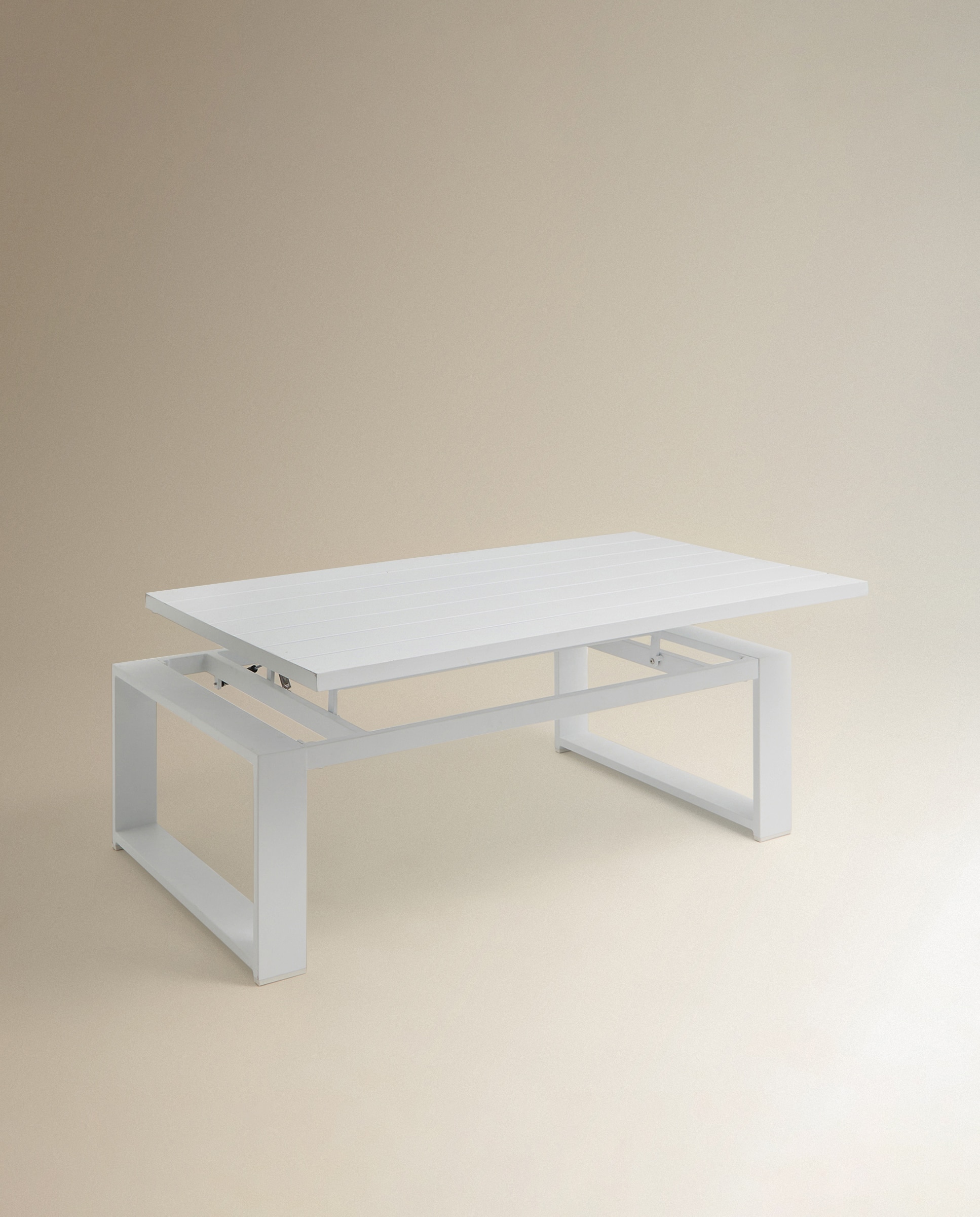 Mesa de Centro Elevável de Jardim de Alumínio Chicago Branco-4
