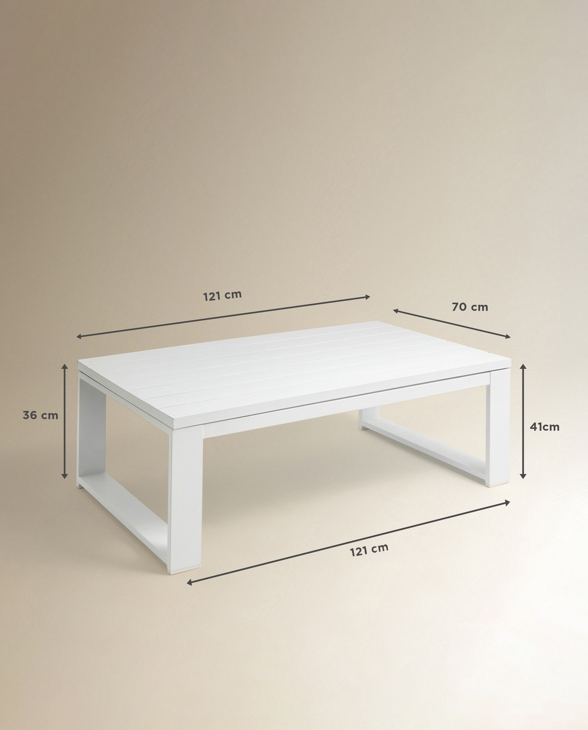 Mesa de Centro Elevável de Jardim de Alumínio Chicago Branco-10