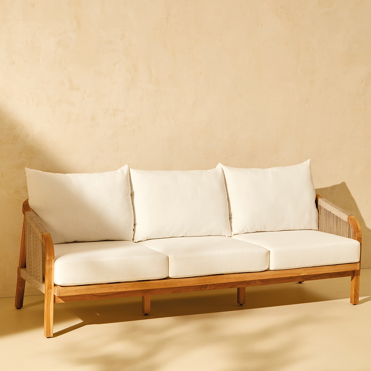 Imagem 0 de Sofá de Jardim de 3 Lugares de Teca Kansas