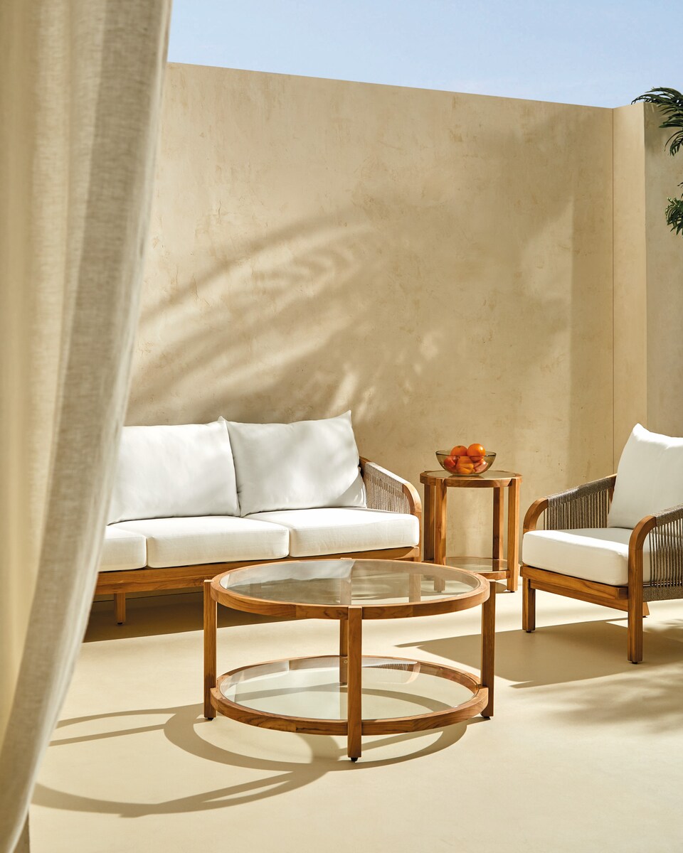 Cadeira de Jardim de Madeira de Teca Kansas Natural-7