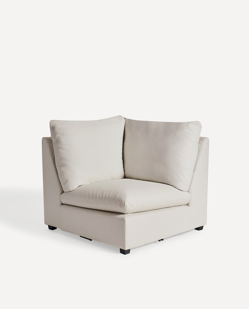 Módulo de esquina con tejido impermeable para sofá de jardín Oasis - Beige Beige-1