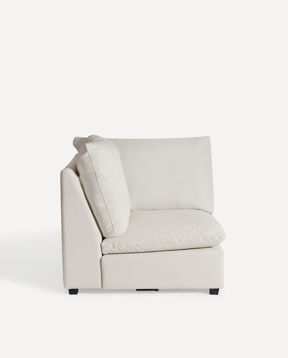 Módulo de esquina con tejido impermeable para sofá de jardín Oasis - Beige Beige-3