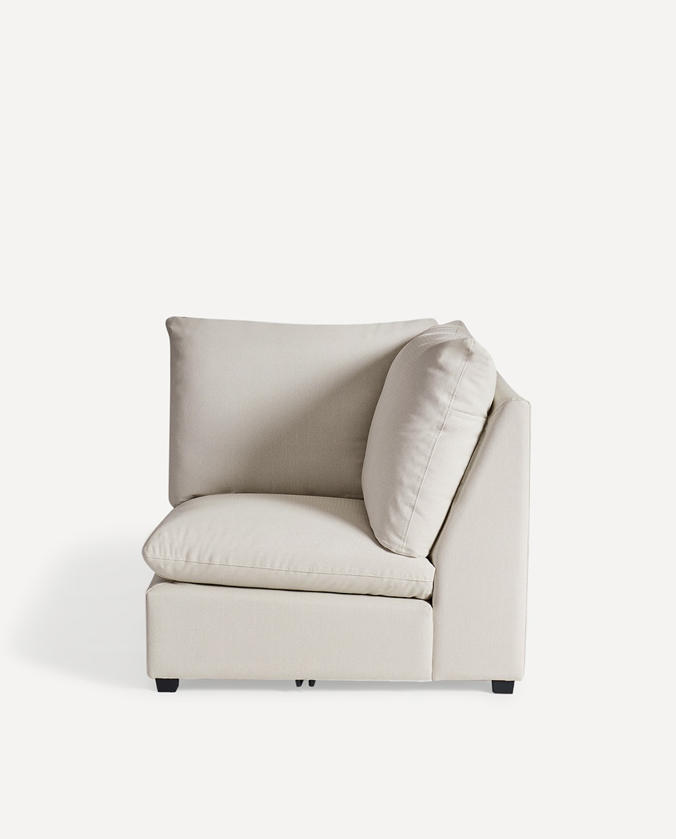 Módulo de esquina con tejido impermeable para sofá de jardín Oasis - Beige Beige-4