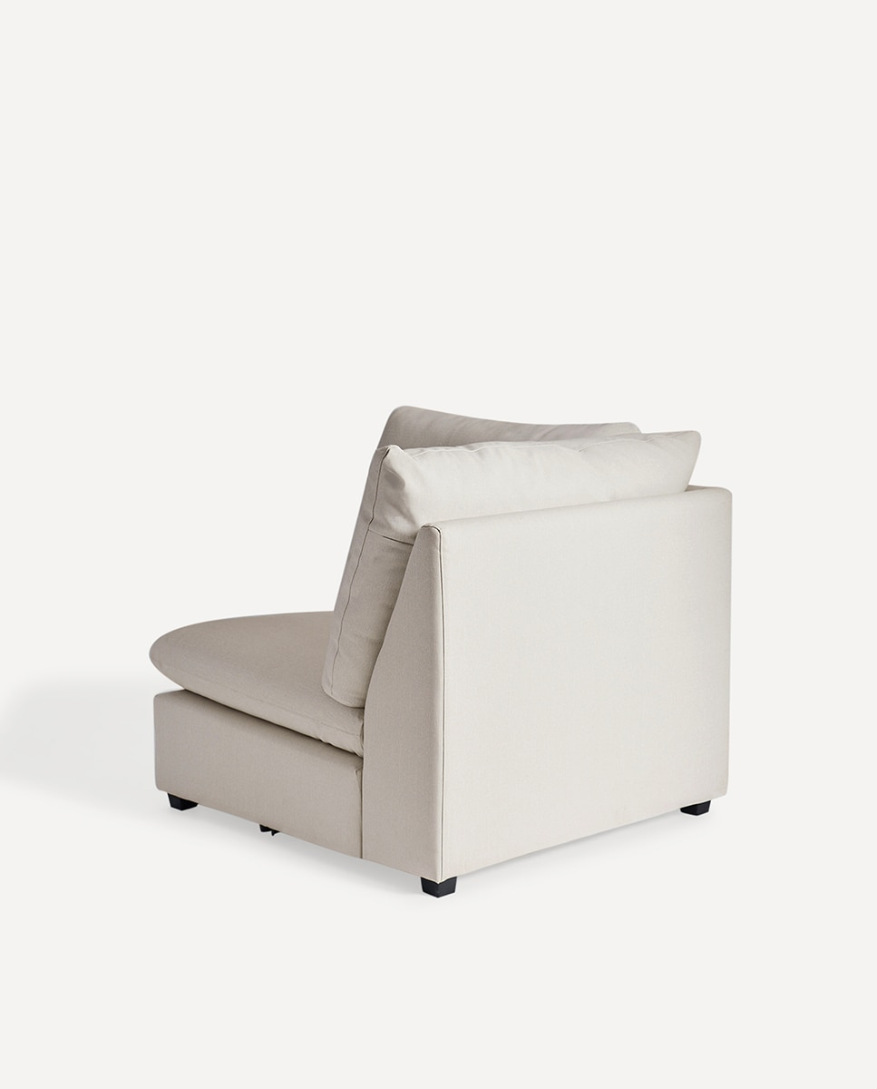 Módulo de esquina con tejido impermeable para sofá de jardín Oasis - Beige Beige-5