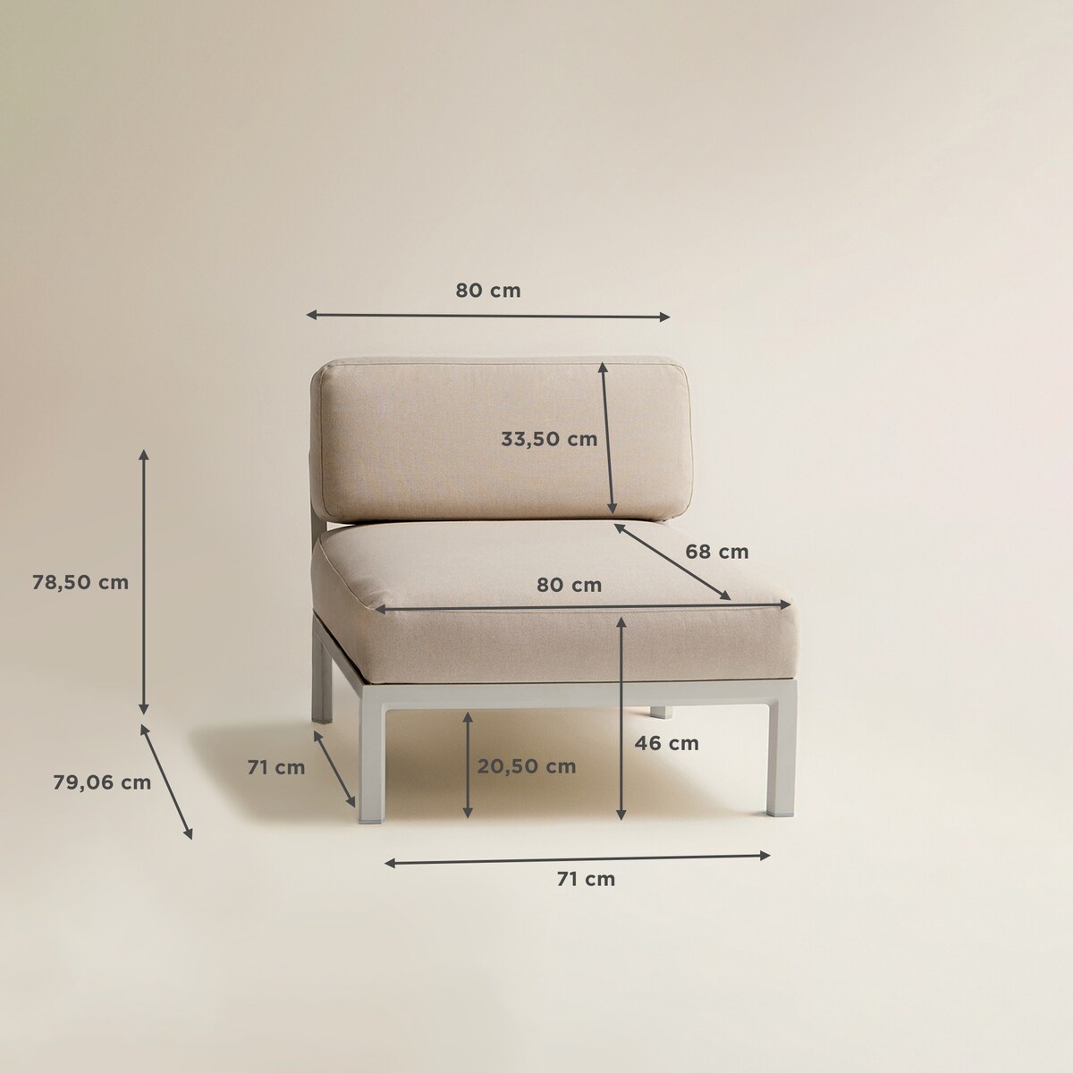 Módulo Central para Sofá de Jardim Maximo Osso-10
