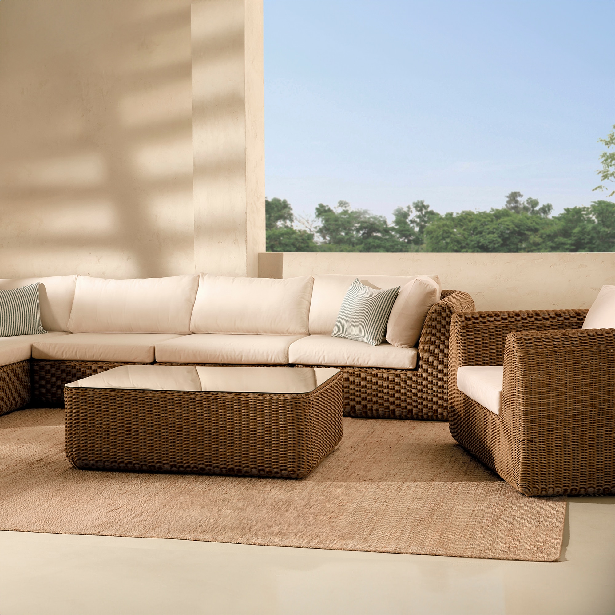 Módulo central para sofá de jardim Ibiza El Corte Inglés Natural-7