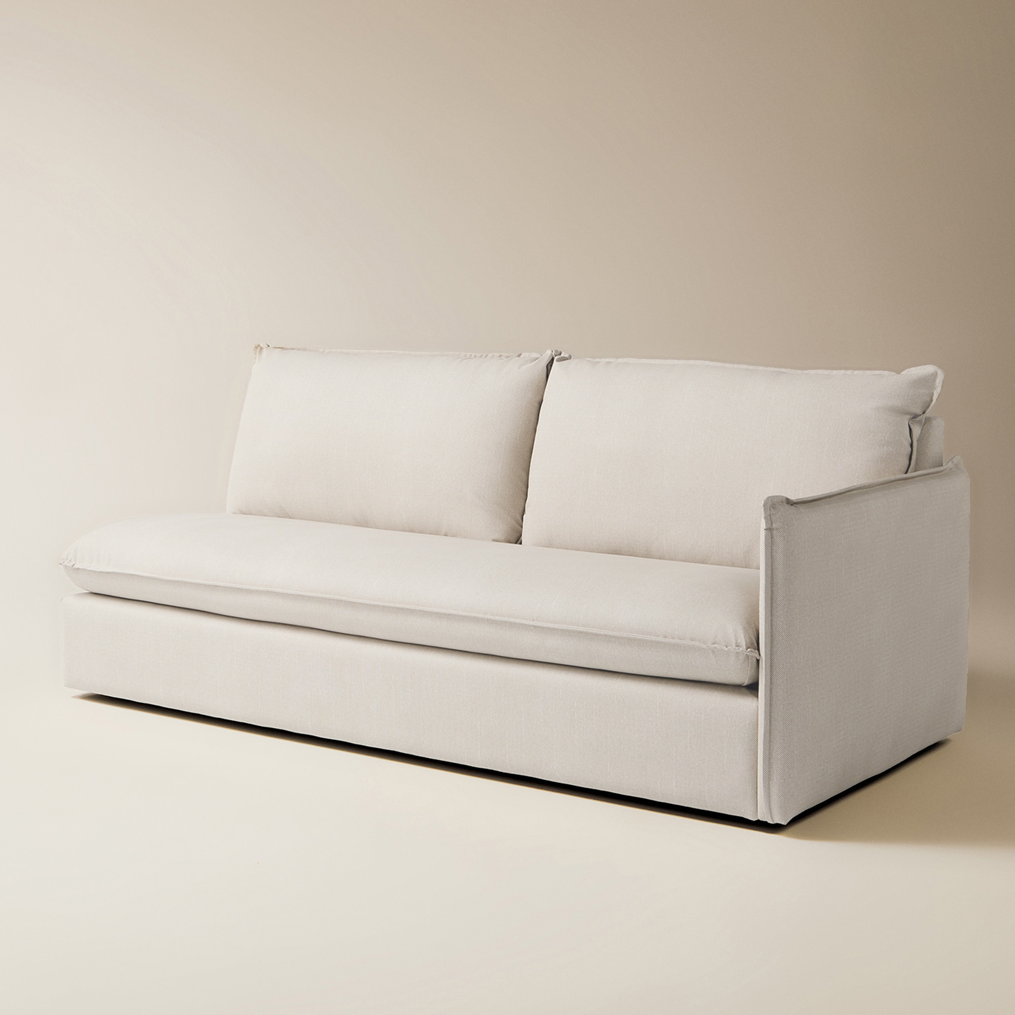 Módulo Lateral Direito de 3 Lugares com Tecido Impermeável para Sofá de Jardim Miami Creme-3