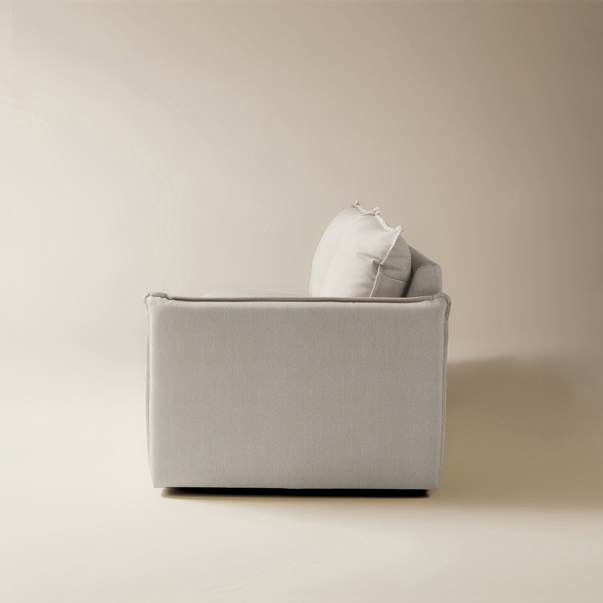 Módulo Lateral Direito de 3 Lugares com Tecido Impermeável para Sofá de Jardim Miami Creme-4