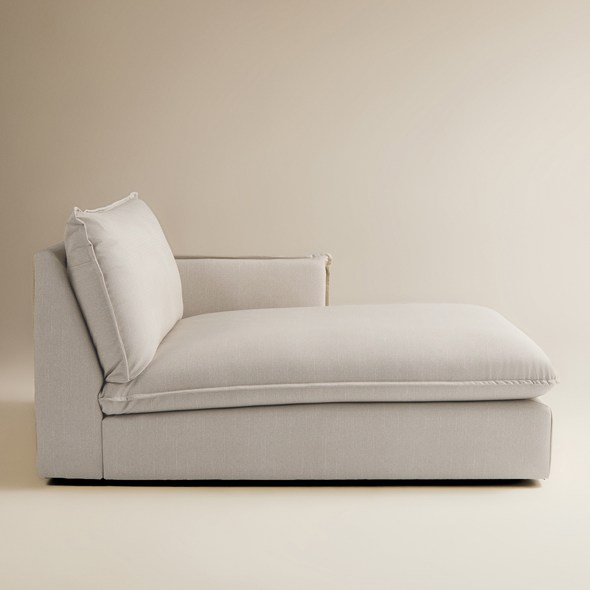 Módulo de Chaise Longe Direita com Tecido Impermeável para Sofá de Jardim Miami Creme-3