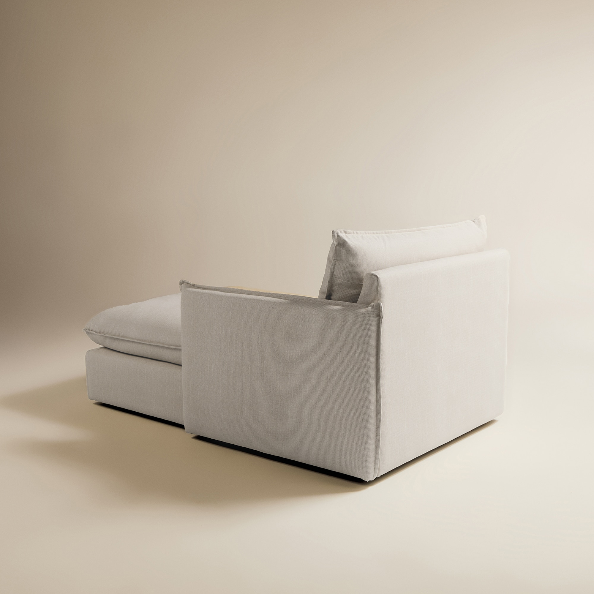 Módulo de Chaise Longe Direita com Tecido Impermeável para Sofá de Jardim Miami Creme-5