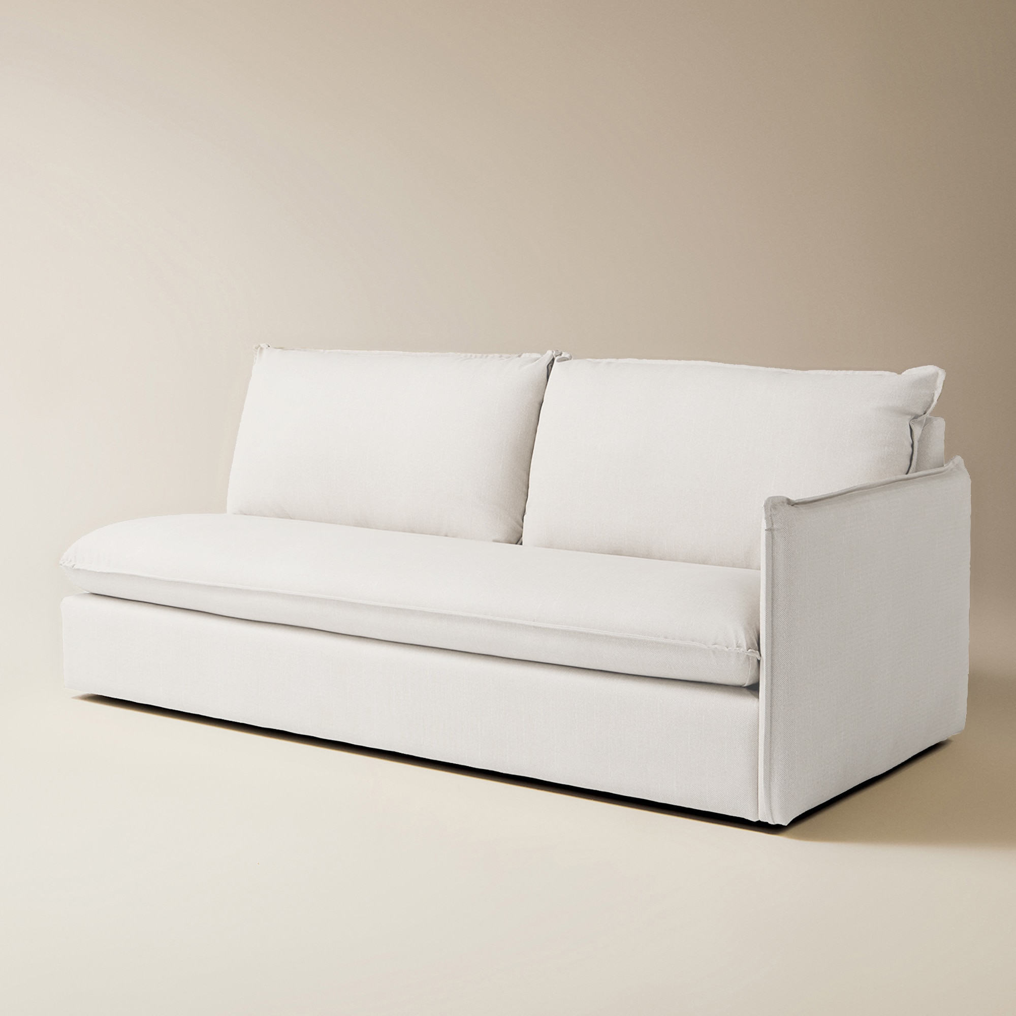 Módulo Lateral Direito de 3 Lugares com Tecido Impermeável para Sofá de Jardim Miami Branco-3