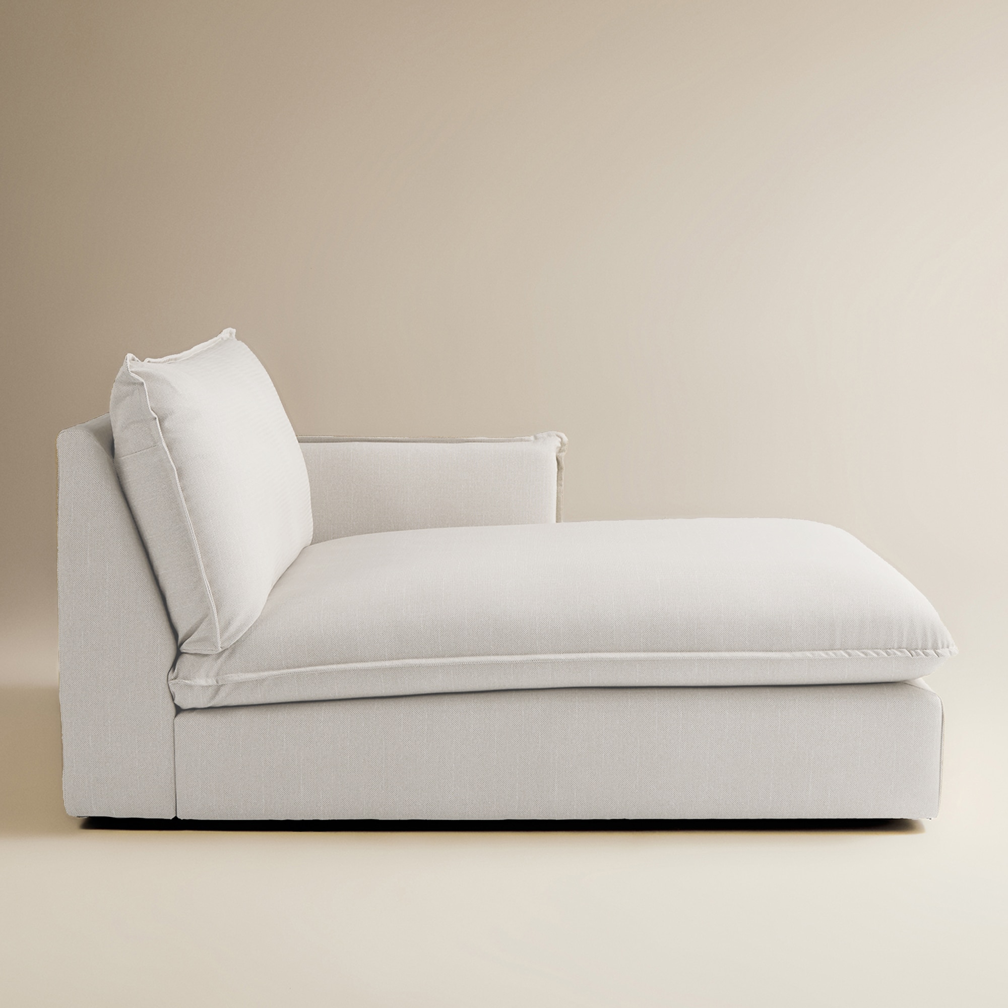 Módulo de Chaise Longe Direita com Tecido Impermeável para Sofá de Jardim Miami Branco-3