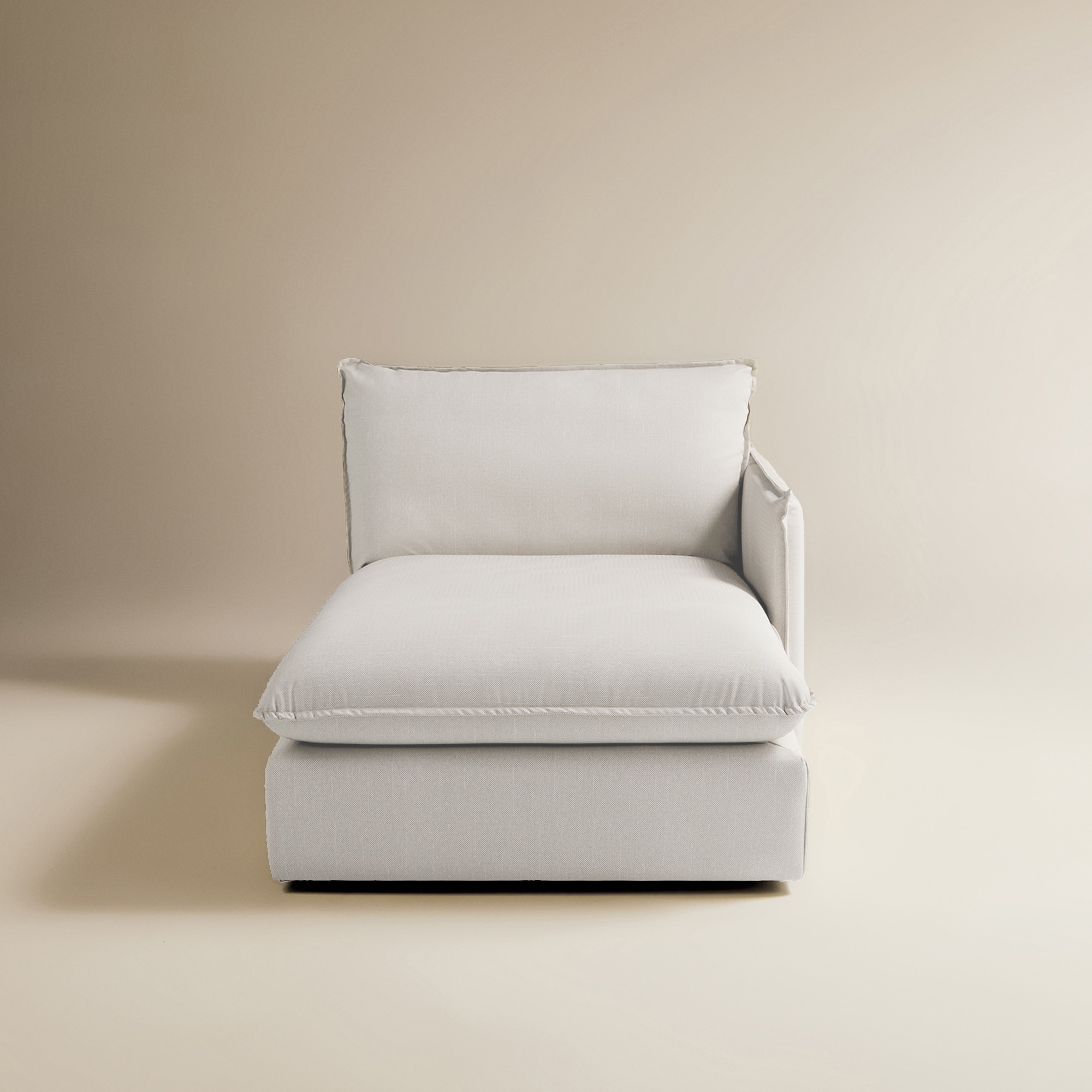 Módulo de Chaise Longe Direita com Tecido Impermeável para Sofá de Jardim Miami Branco-4