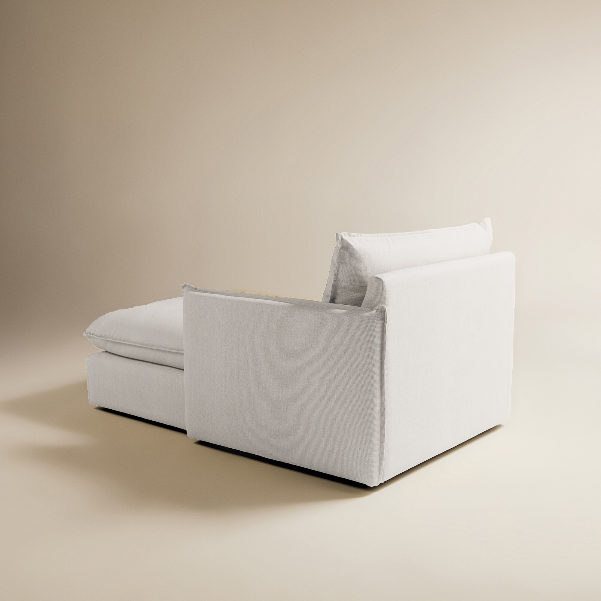 Módulo de Chaise Longe Direita com Tecido Impermeável para Sofá de Jardim Miami Branco-5