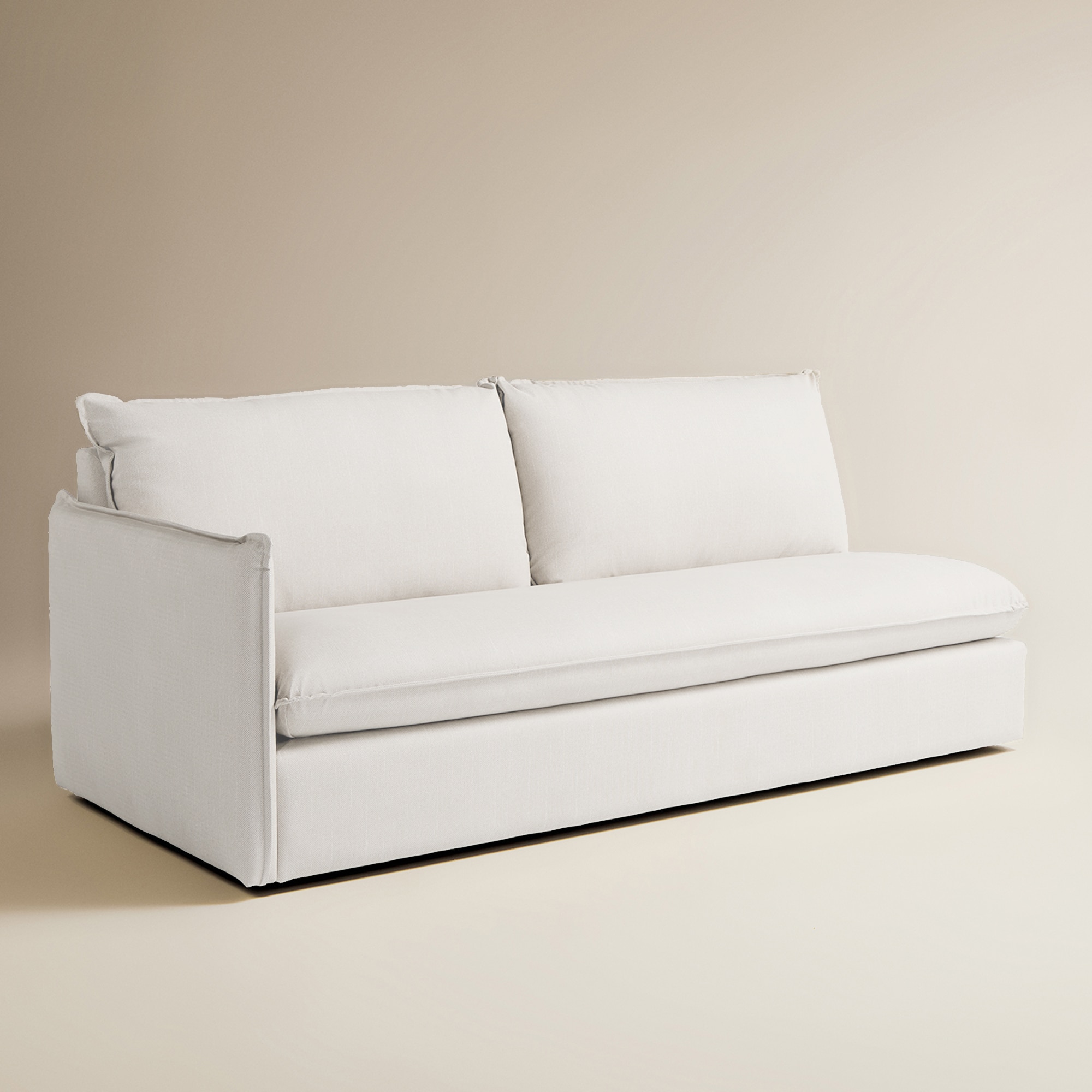 Módulo Lateral Esquerdo de 3 Lugares com Tecido Impermeável para Sofá de Jardim Miami Branco-3