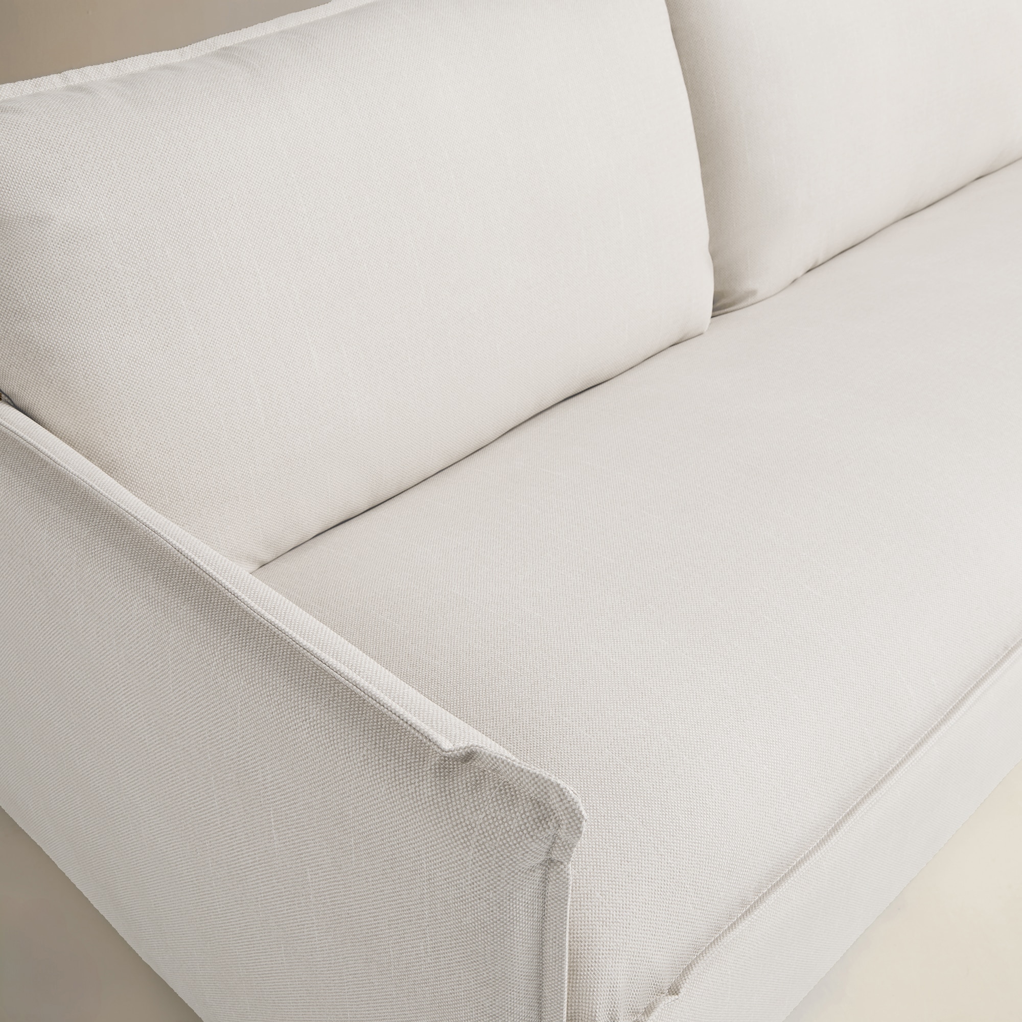 Módulo Lateral Esquerdo de 3 Lugares com Tecido Impermeável para Sofá de Jardim Miami Branco-6