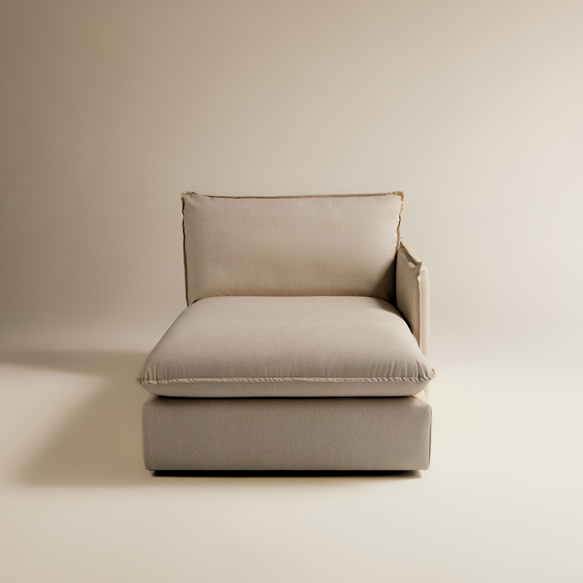 Módulo de Chaise Longe Direita com Tecido Impermeável para Sofá de Jardim Miami Bege-4