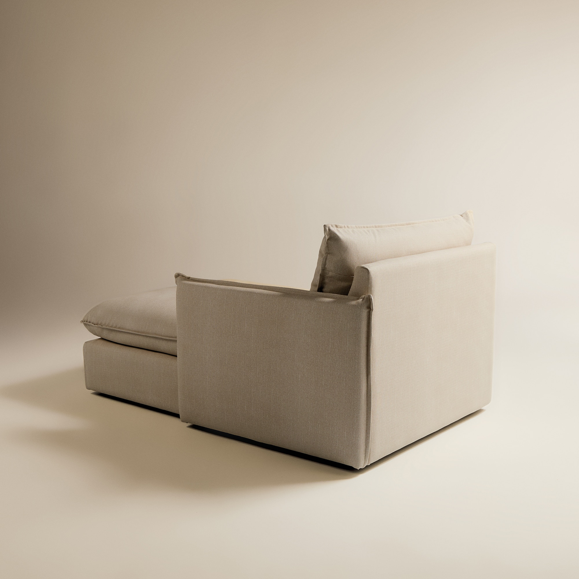 Módulo de Chaise Longe Direita com Tecido Impermeável para Sofá de Jardim Miami Bege-5