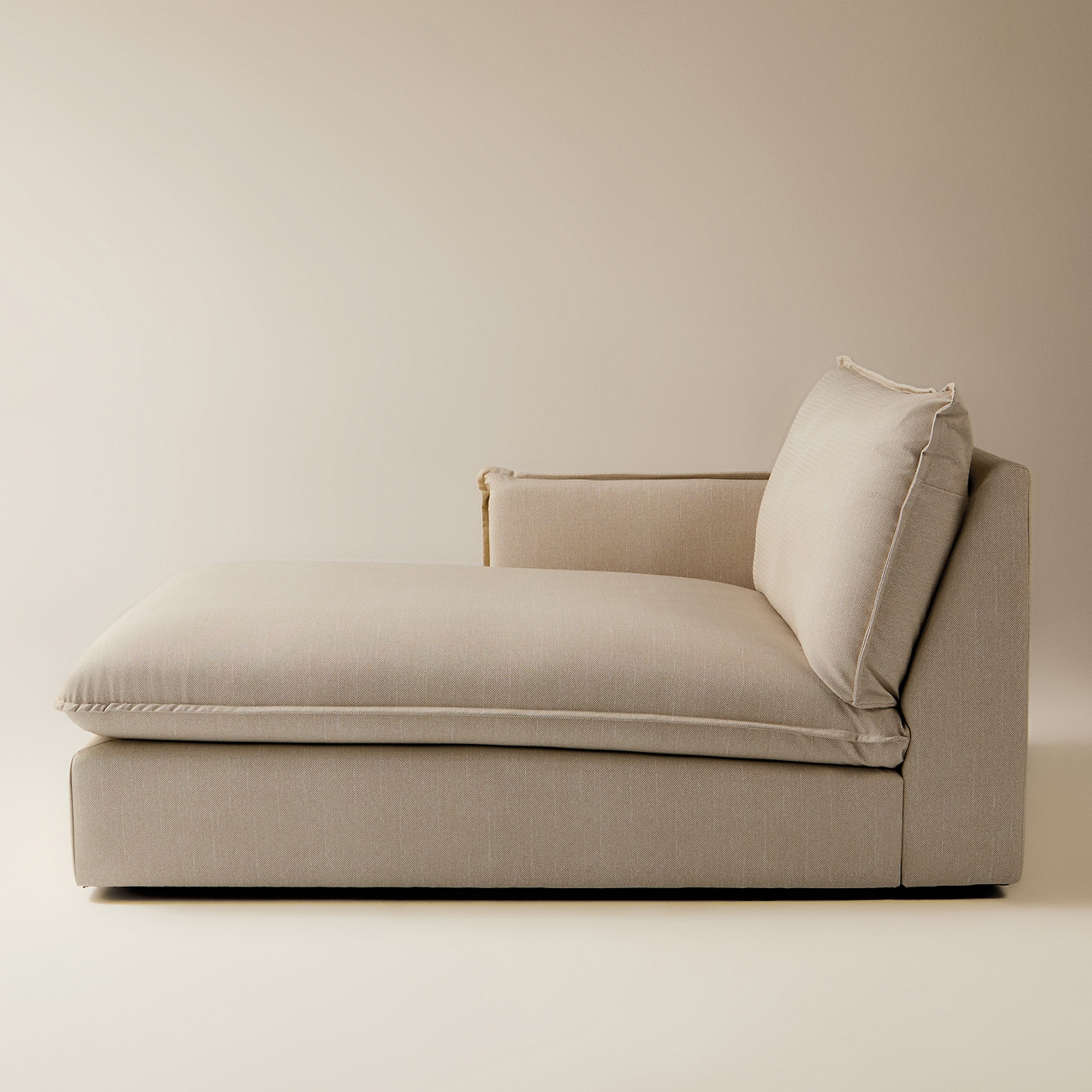 Módulo de Chaise Longue Esquerda com Tecido Impermeável para Sofá de Jardim Miami Bege-3