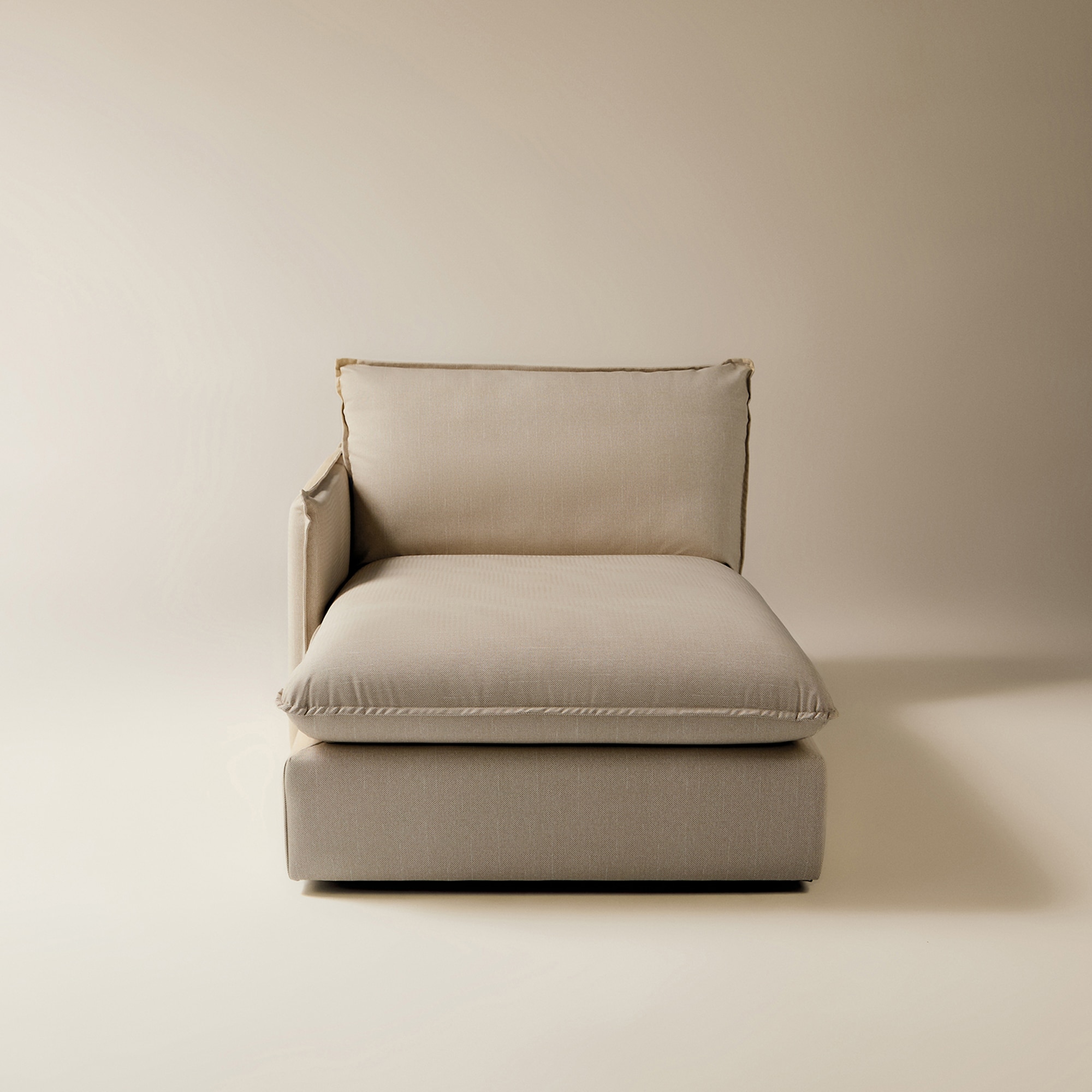 Módulo de Chaise Longue Esquerda com Tecido Impermeável para Sofá de Jardim Miami Bege-4