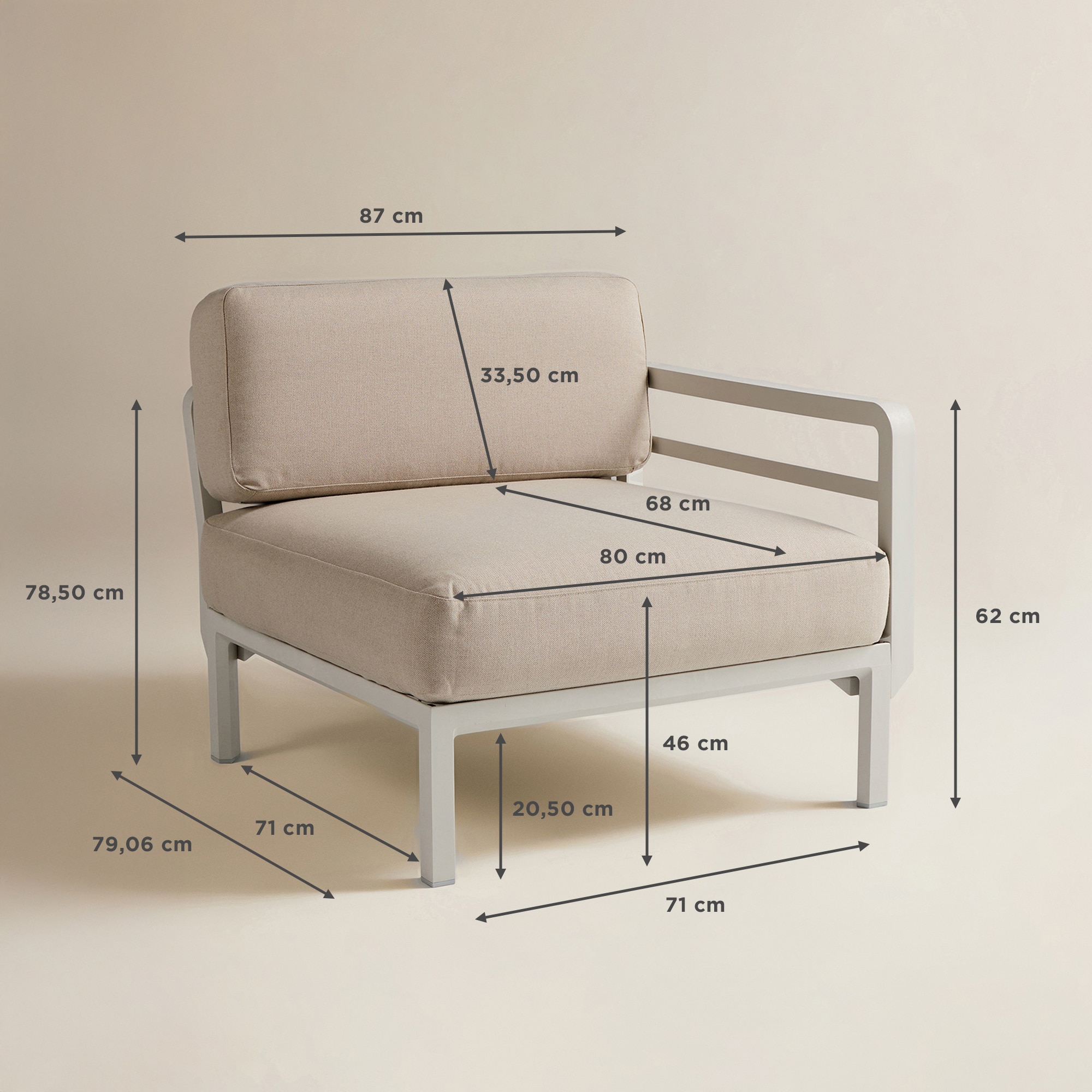 Módulo Lateral para Sofá de Jardim Maximo Osso-8