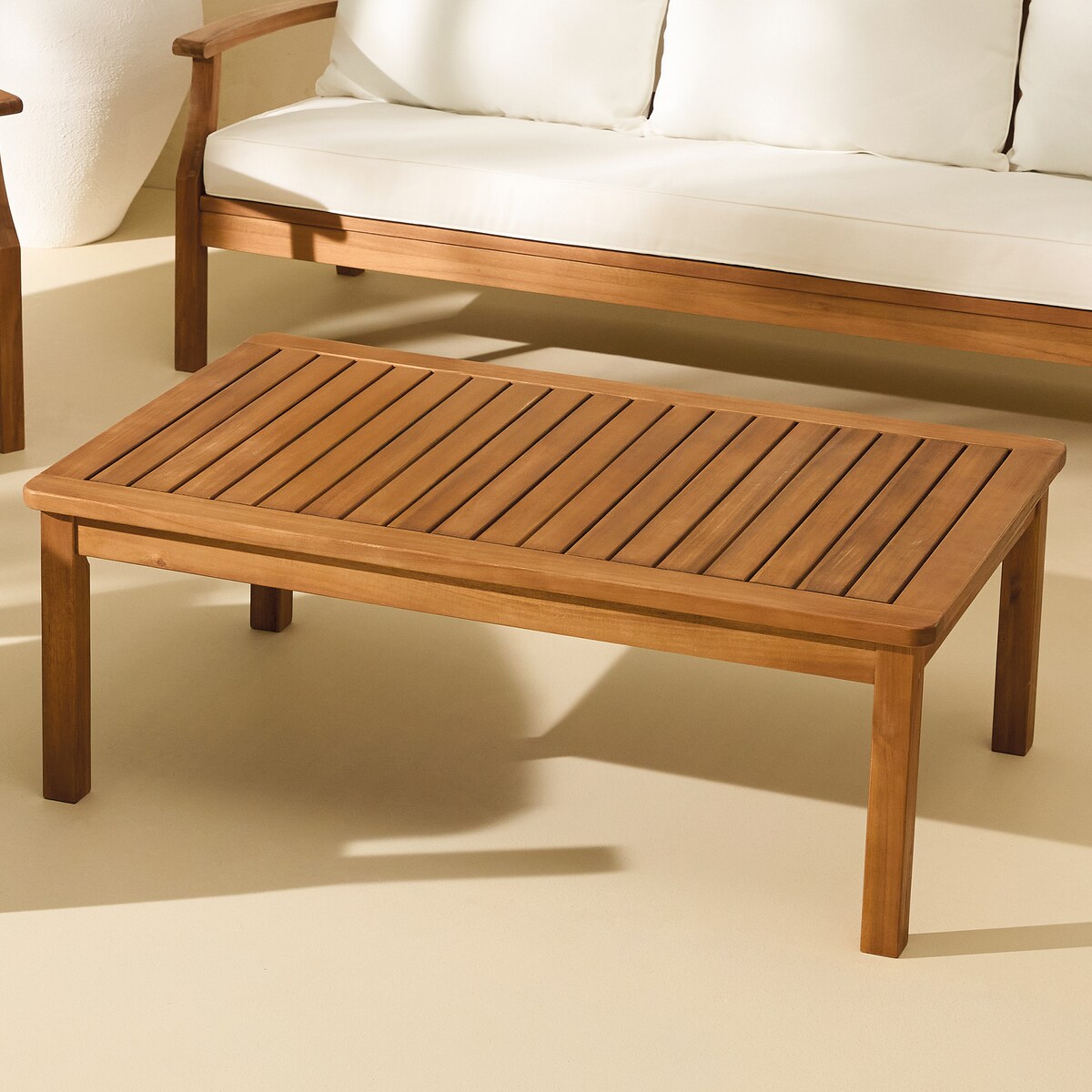 Mesa de centro de jardín de madera de acacia Baiona El Corte Inglés Natural-1