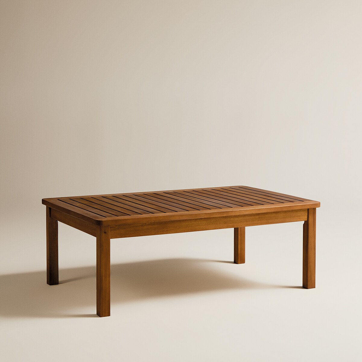 Mesa de centro de jardín de madera de acacia Baiona El Corte Inglés Natural-2