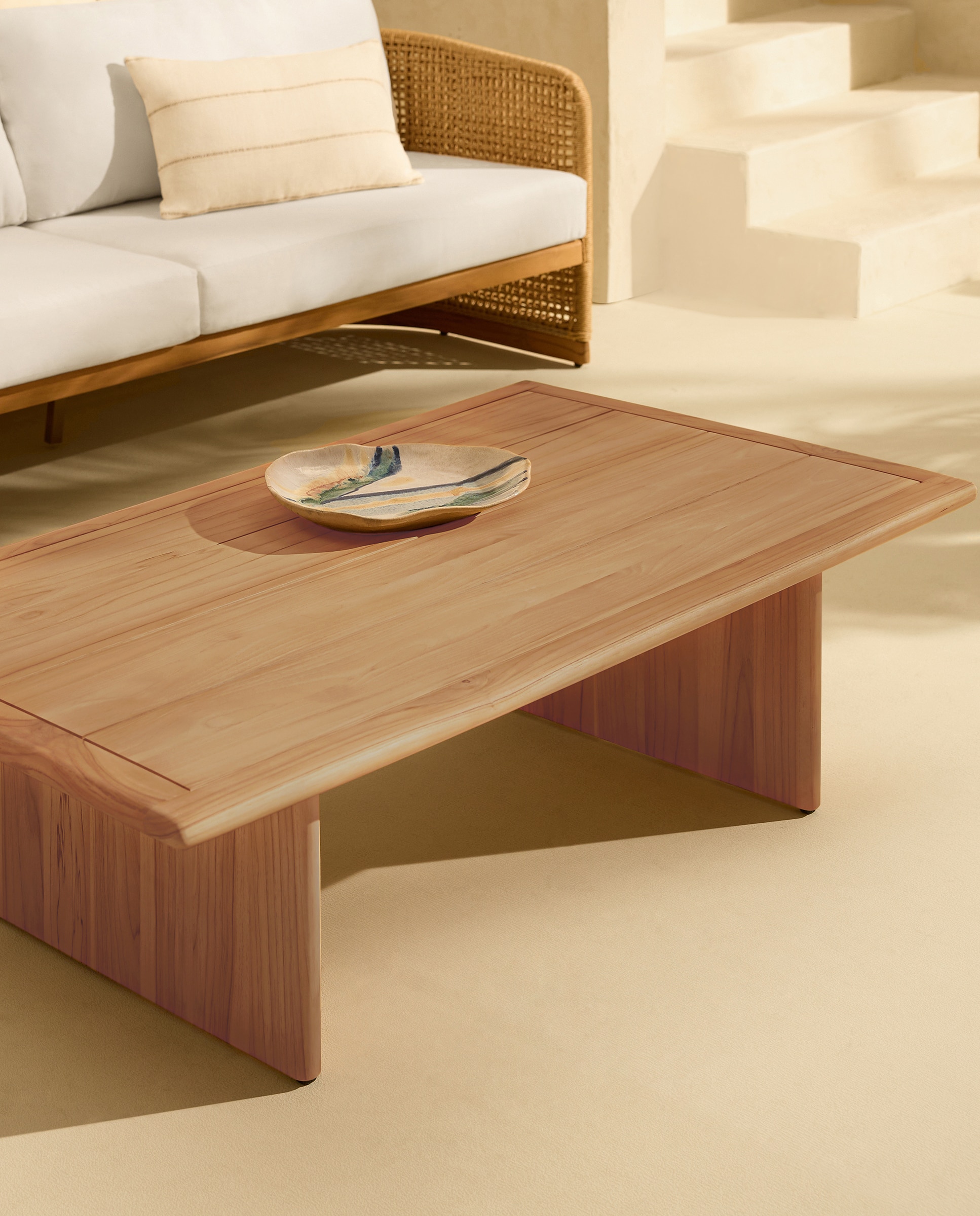 Imagem 0 de Mesa de centro de jardim em madeira de teca Málaga