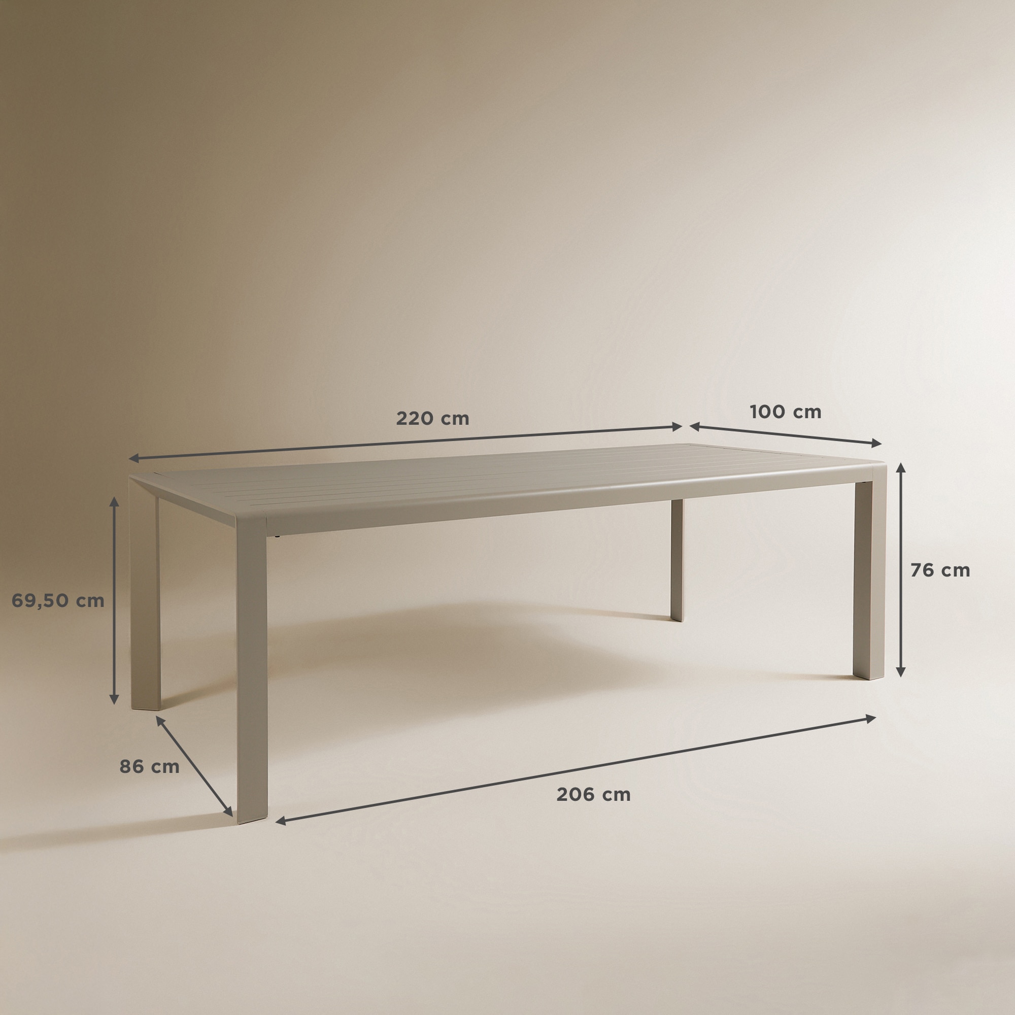 Mesa de jardim Sonora El Corte Inglés Creme-8