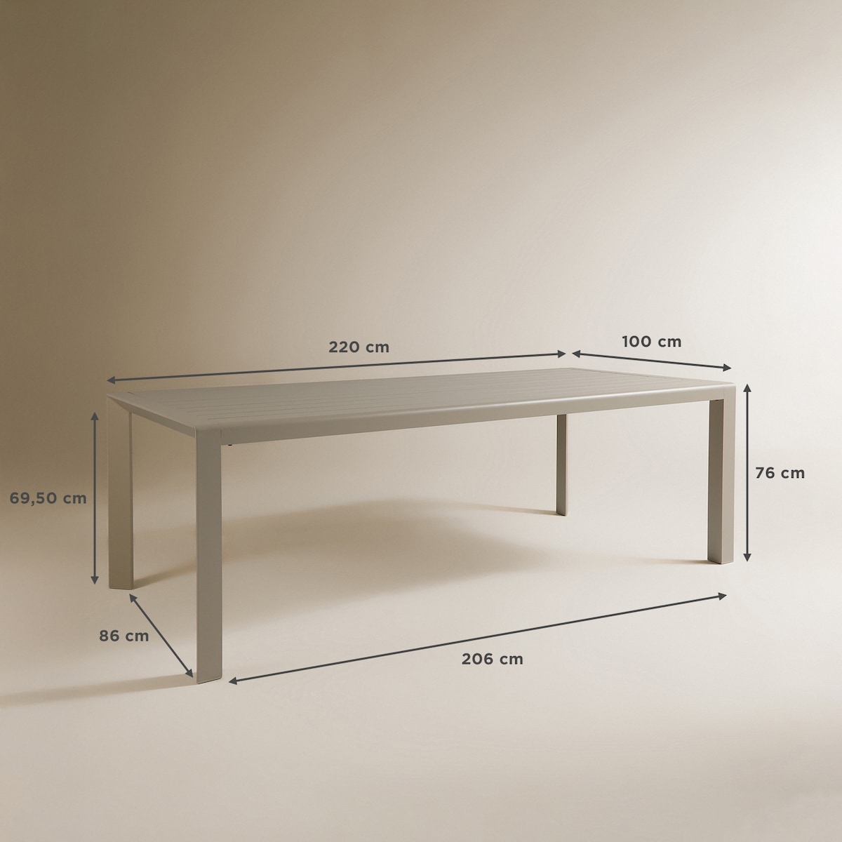 Mesa de jardín Sonora El Corte Inglés Crema-8