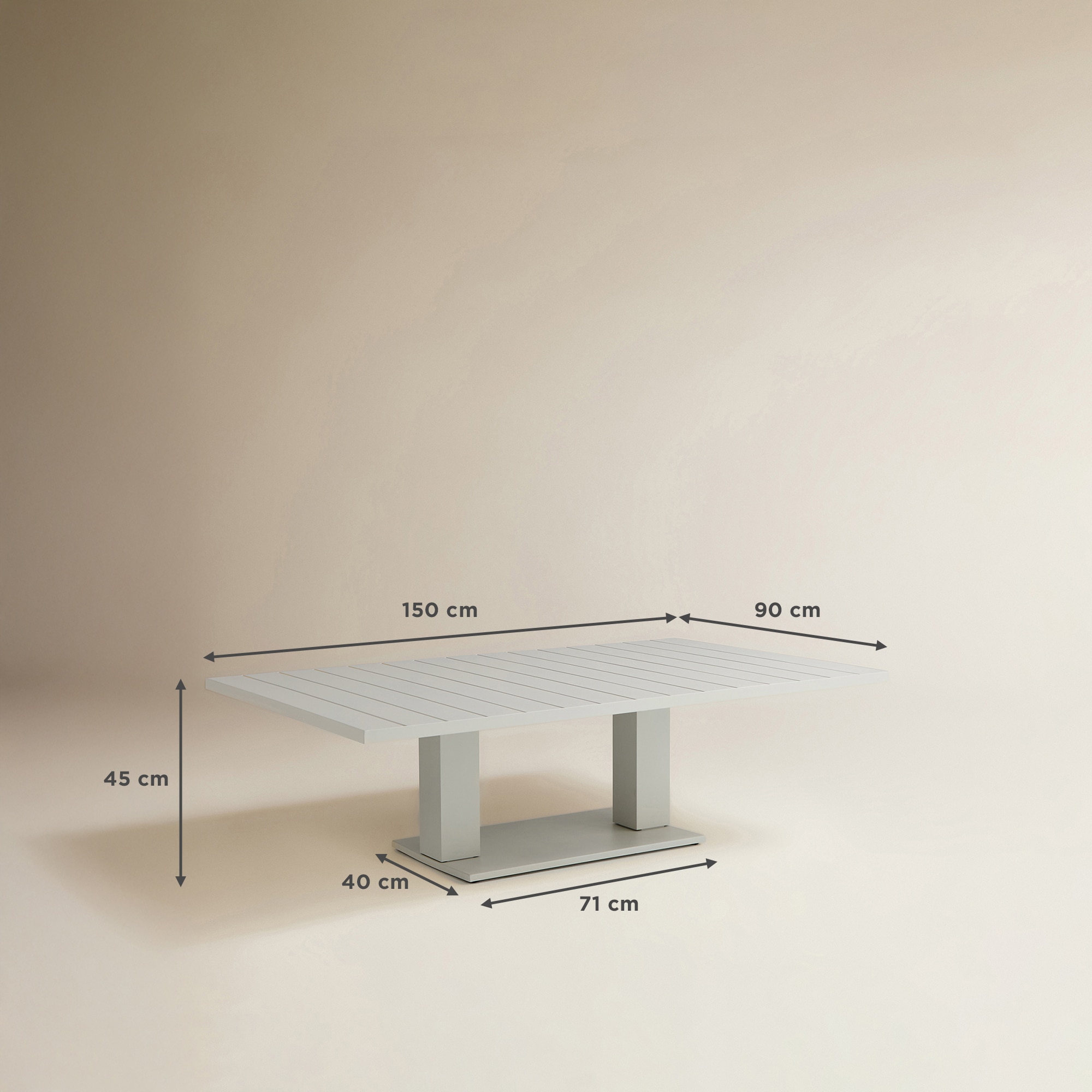 Mesa de Centro Elevável de Jardim Máximo Creme-6