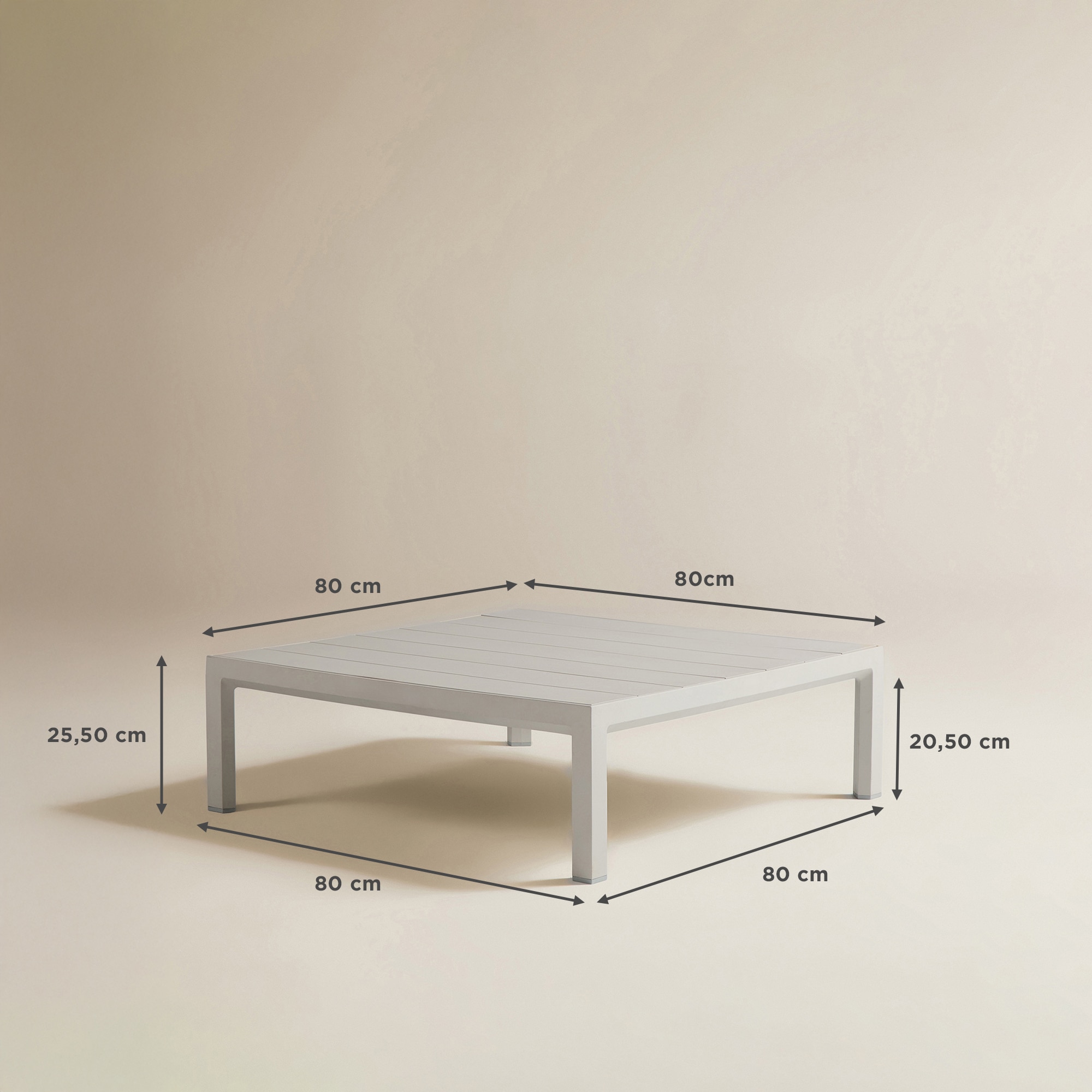 Mesa de centro de jardín de polipropileno Máximo Nardi - Hueso Hueso-8