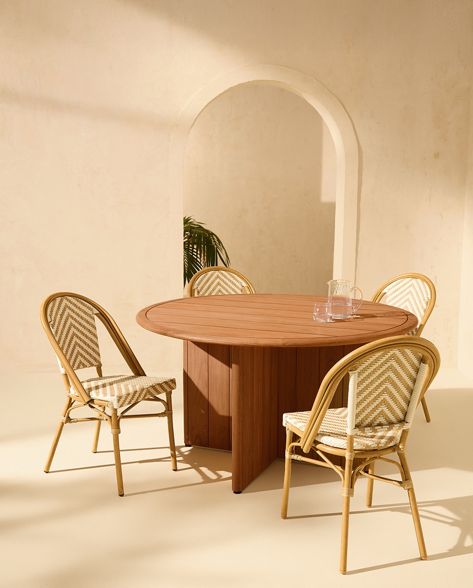 Silla de jardín de aluminio Bistro - Natural Natural-7