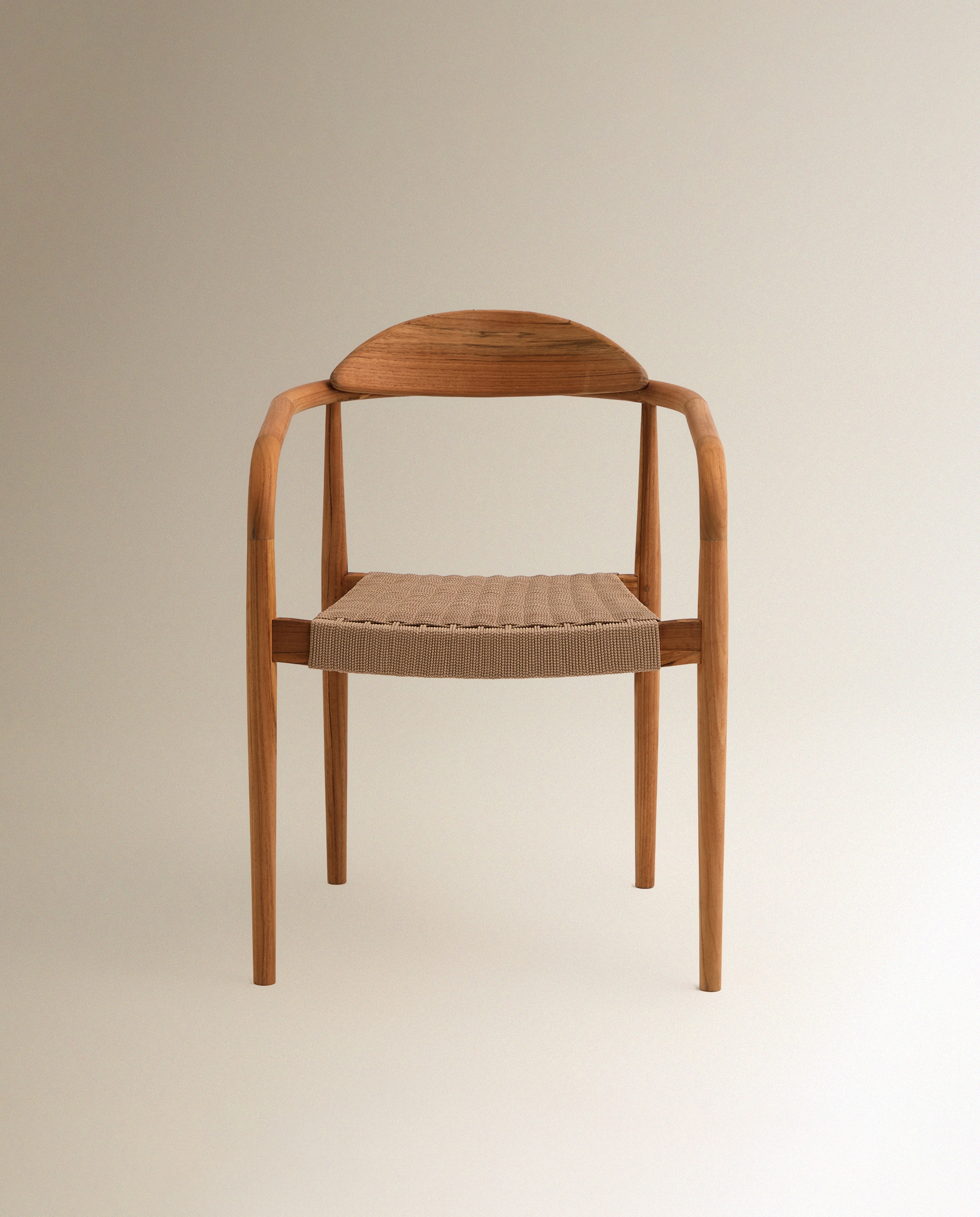 Sillón de jardín apilable de madera de teca Comporta - Natural Natural-4