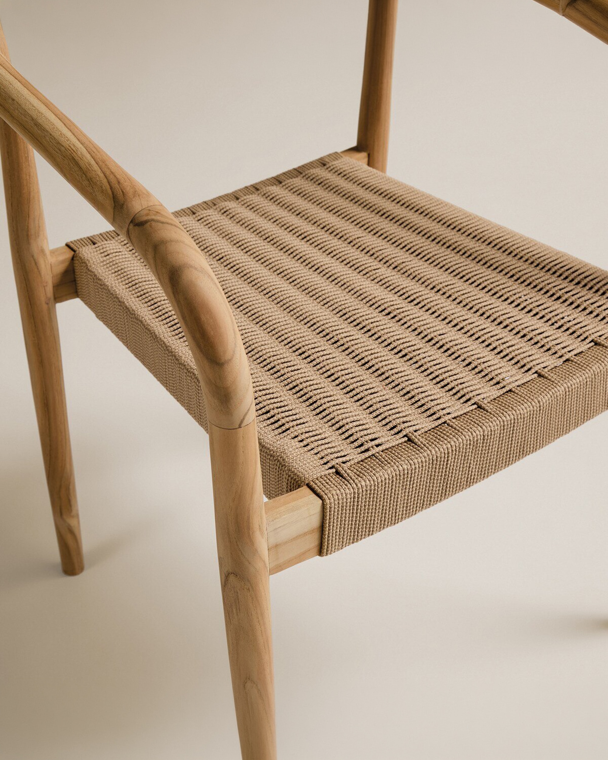 Sillón de jardín apilable de madera de teca Comporta - Natural Natural-8