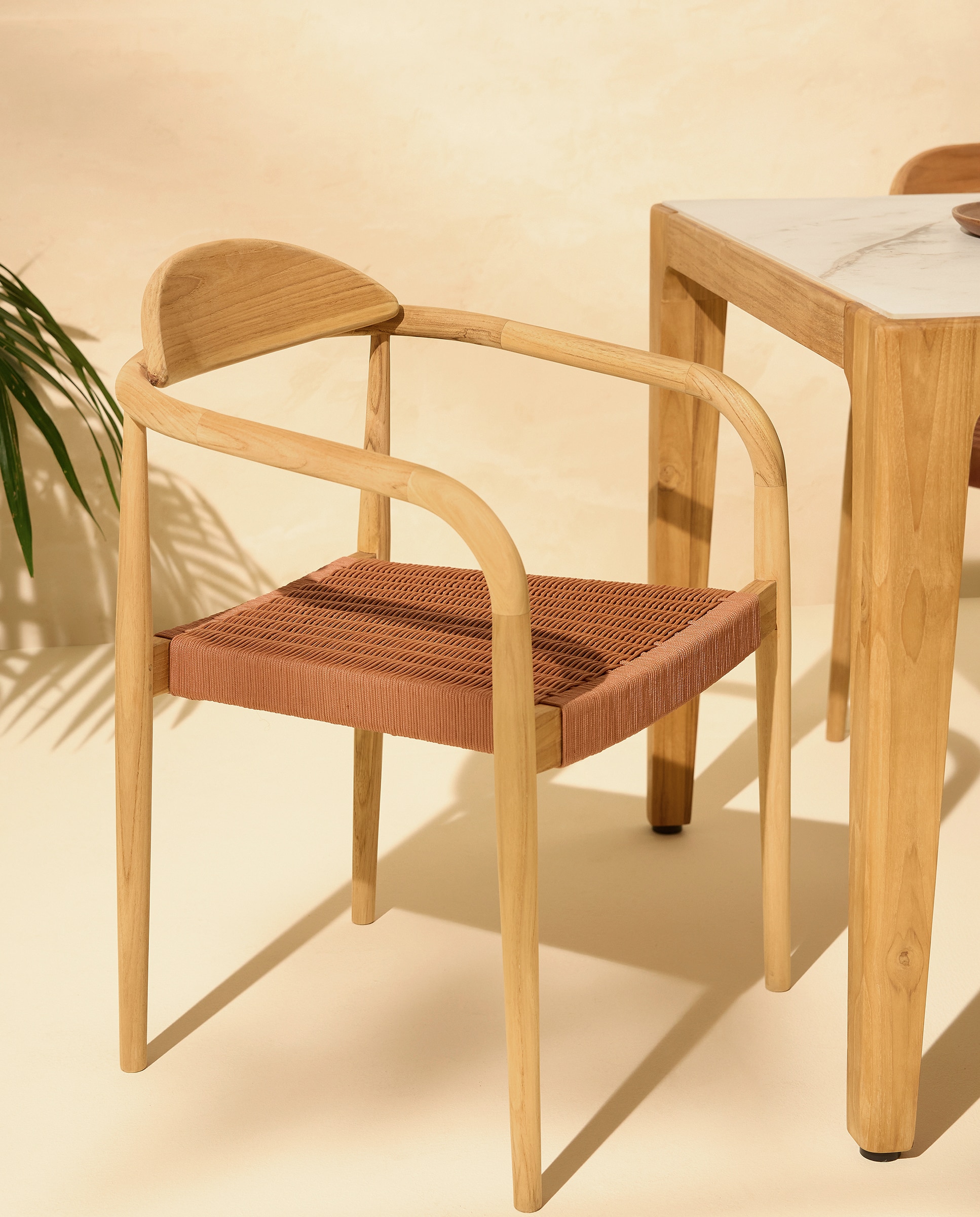 Sillón de jardín apilable de madera de teca Comporta - Caldera Caldera-1