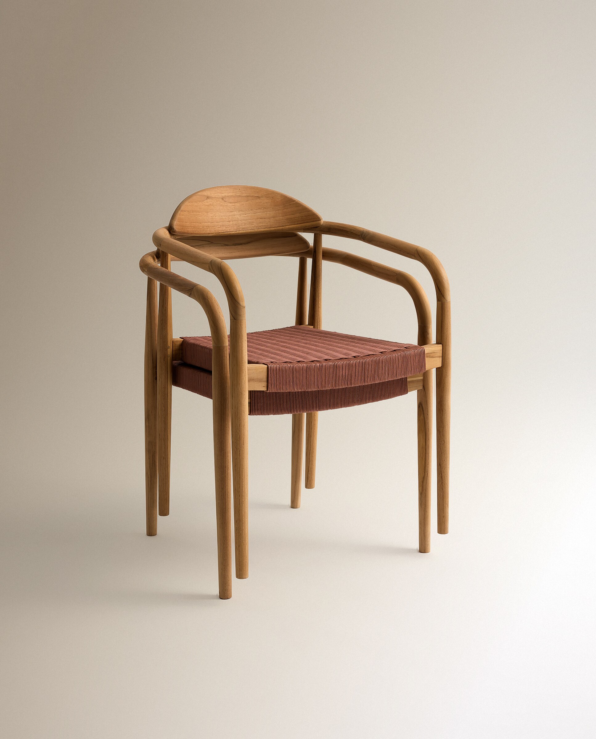 Sillón de jardín apilable de madera de teca Comporta - Caldera Caldera-8