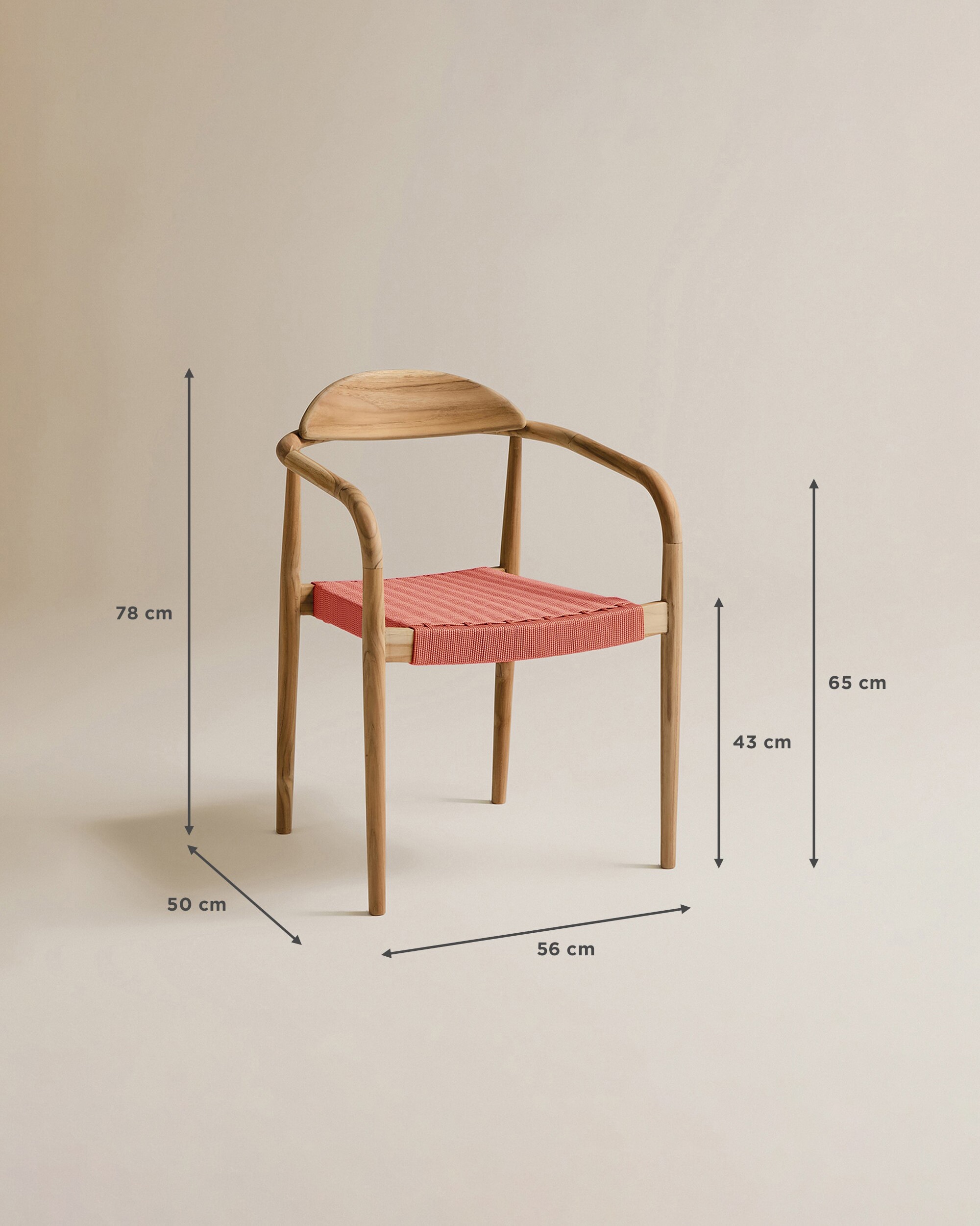 Sillón de jardín apilable de madera de teca Comporta - Caldera Caldera-11