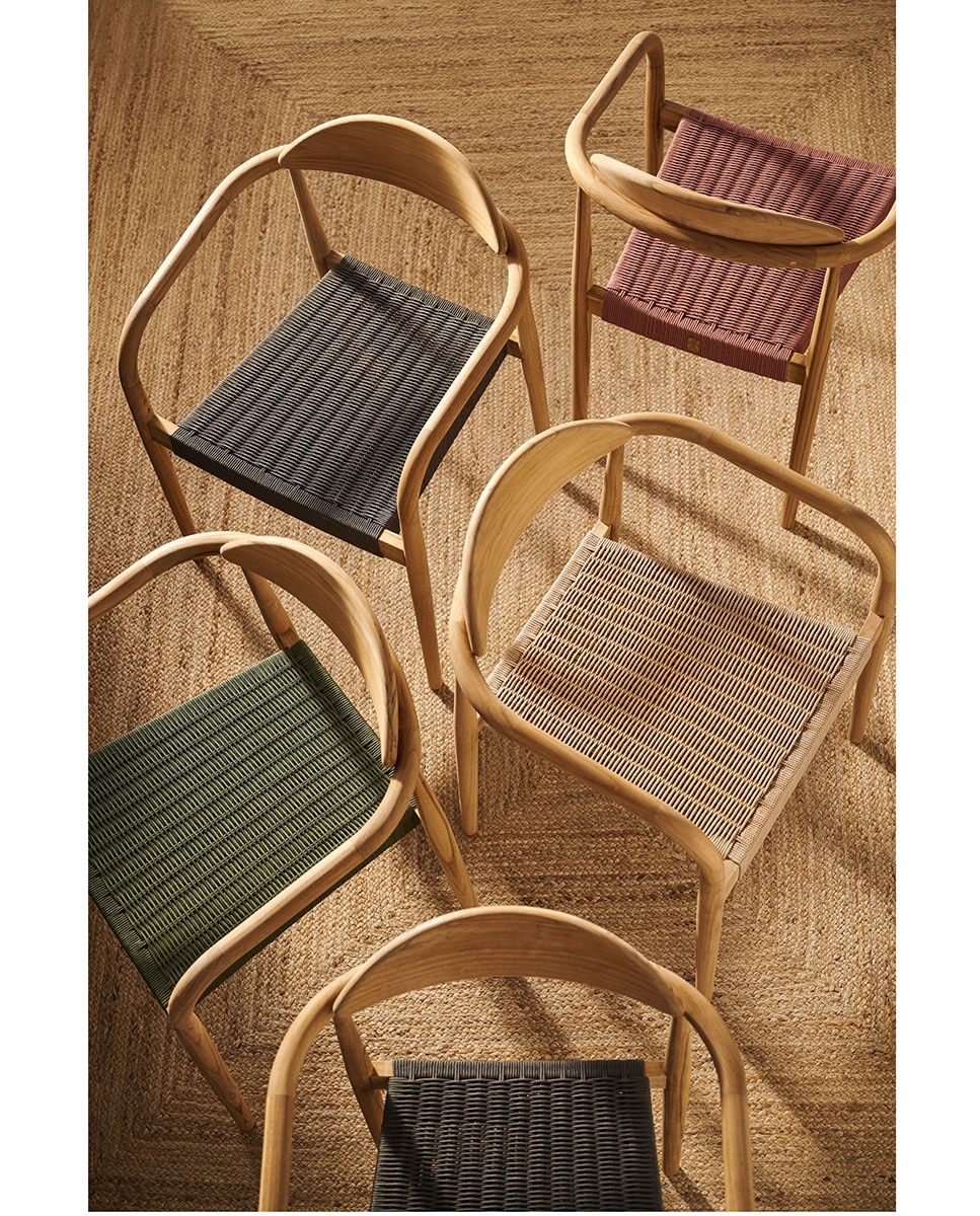 Sillón de jardín apilable de madera de teca Comporta - Caldera Caldera-12