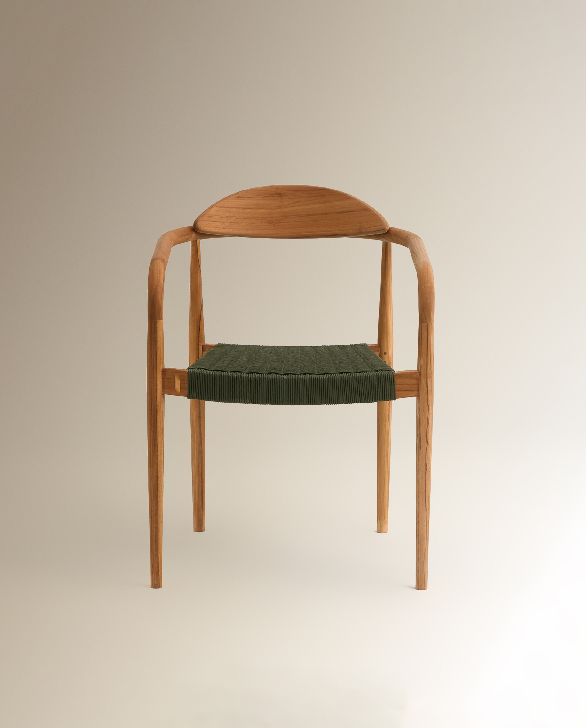 Sillón de jardín apilable de madera de teca Comporta - Verde Verde-4