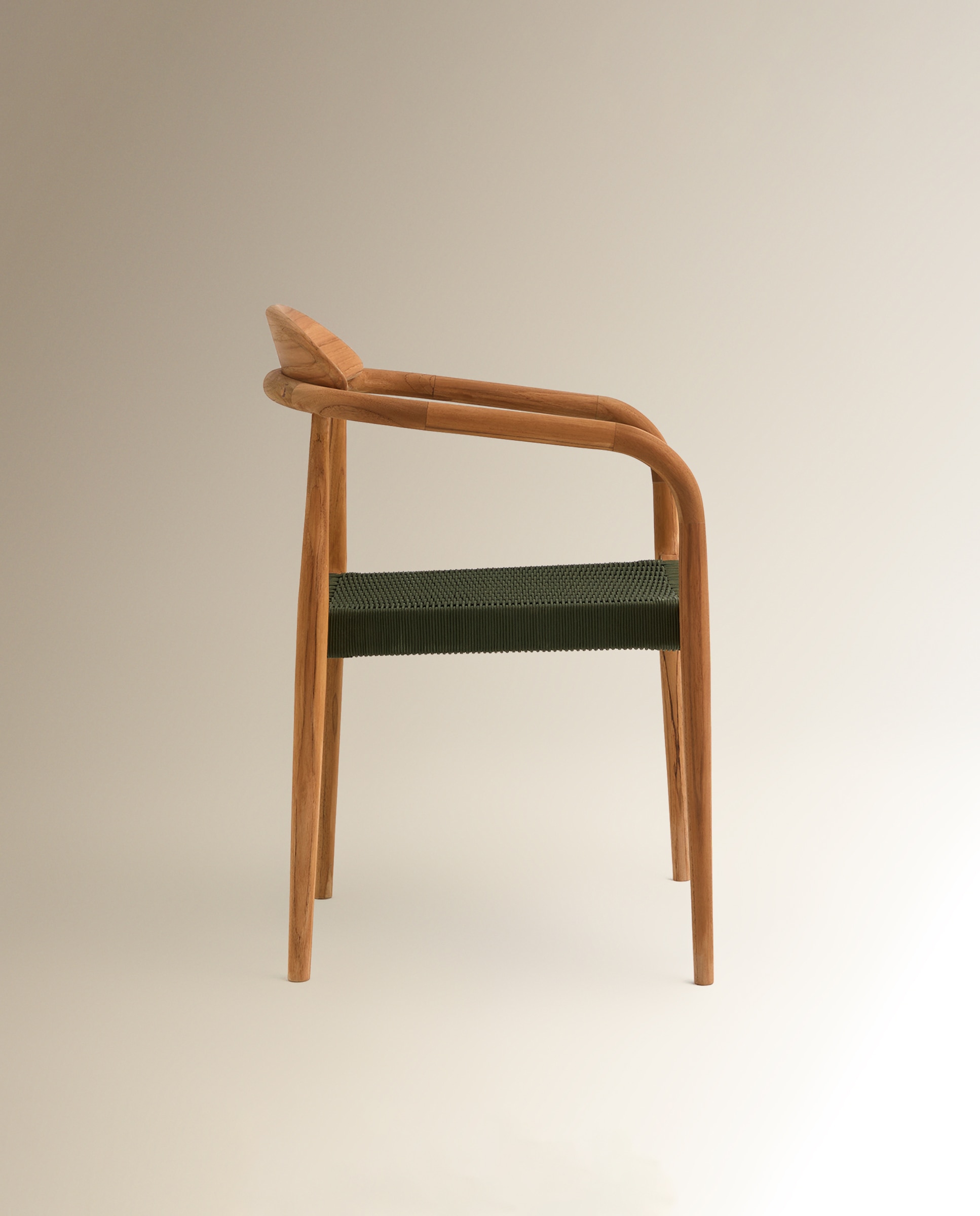 Sillón de jardín apilable de madera de teca Comporta - Verde Verde-5