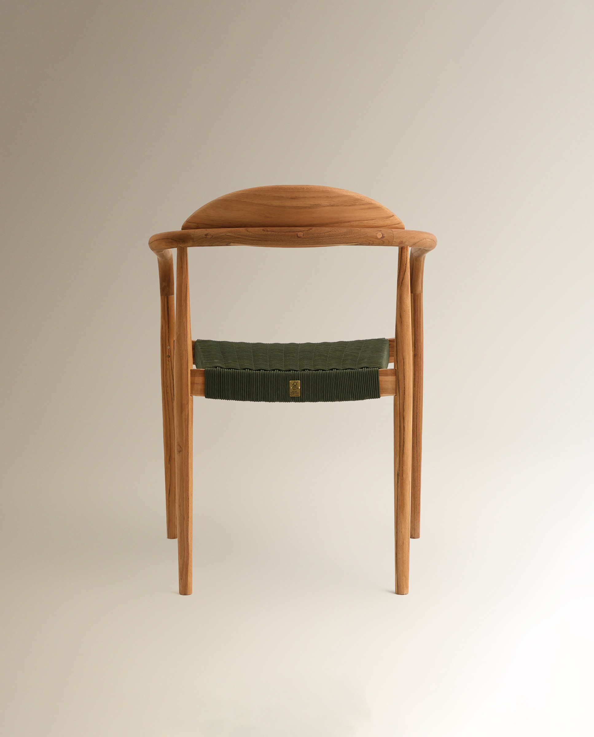 Sillón de jardín apilable de madera de teca Comporta - Verde Verde-6