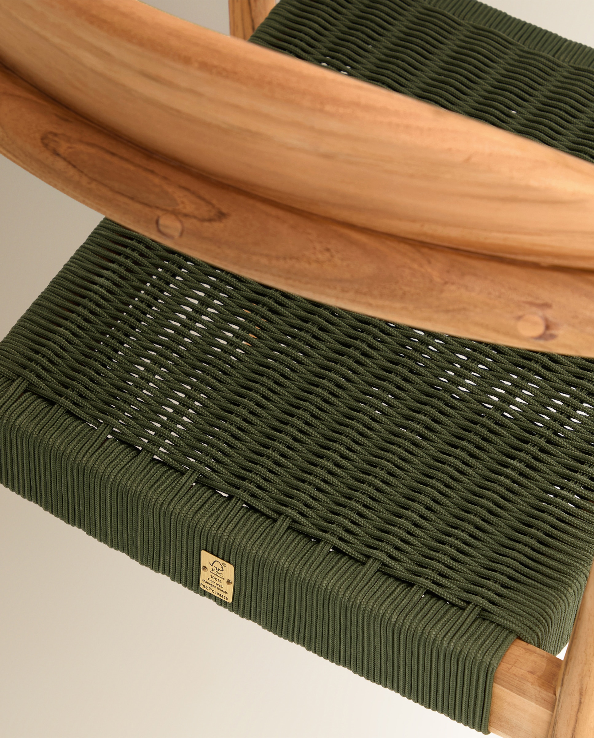 Sillón de jardín apilable de madera de teca Comporta - Verde Verde-7