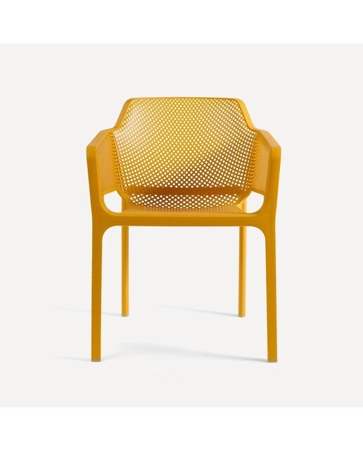 Cadeirão de jardim empilhável Net Amarelo-2