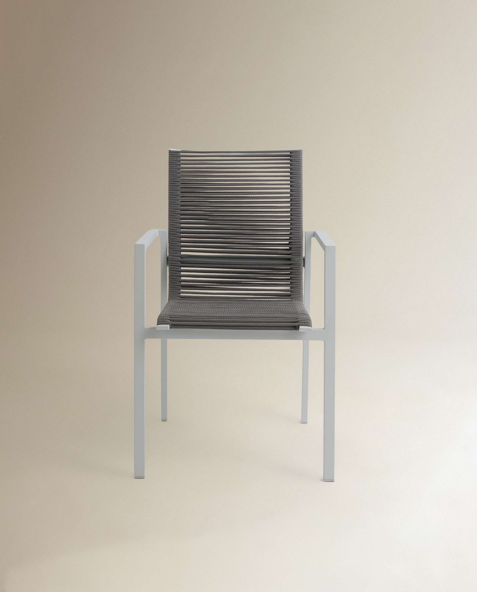 Sillón de jardín con multifibra apilable Chicago - Gris Gris-3