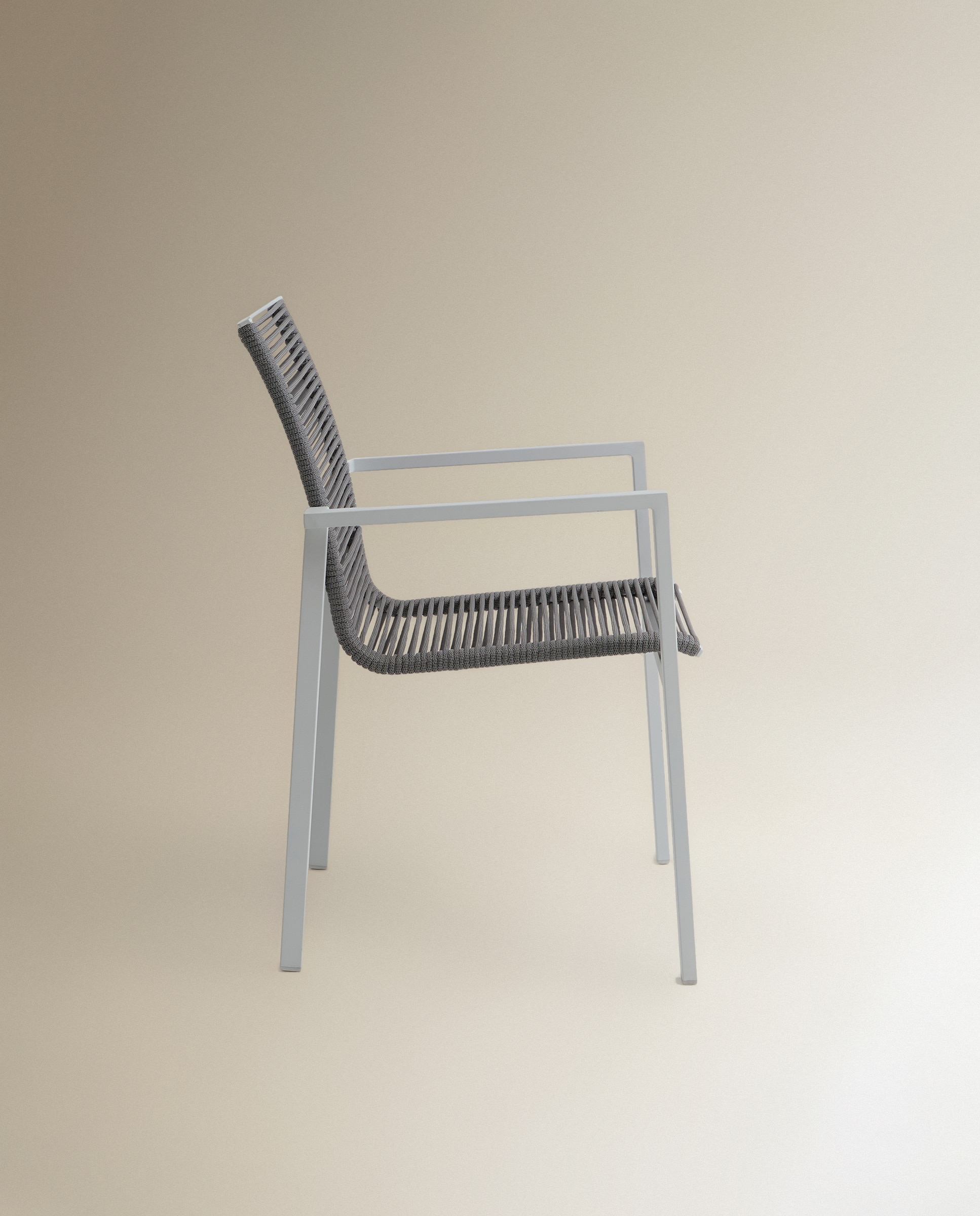 Sillón de jardín con multifibra apilable Chicago - Gris Gris-4